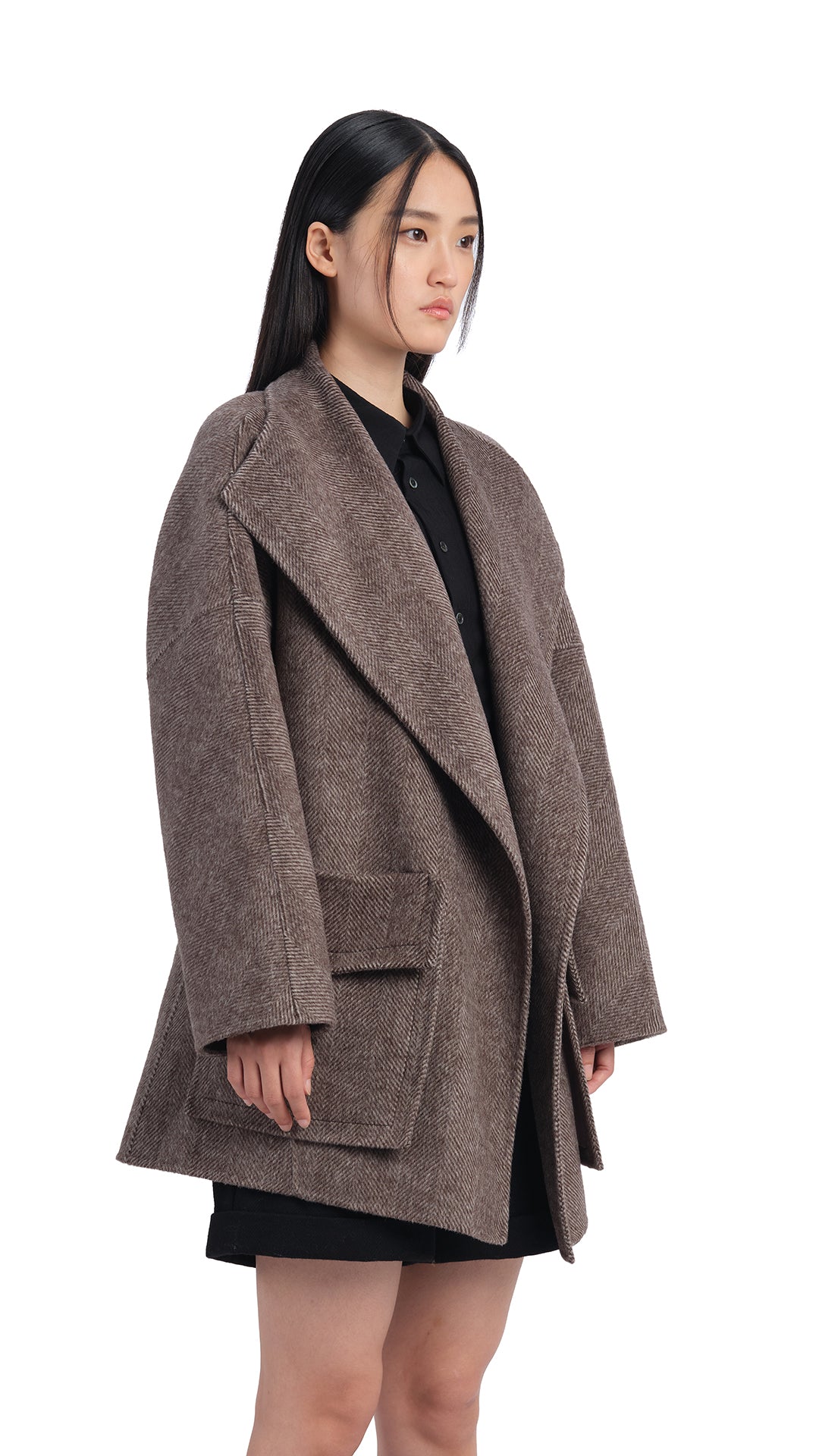 Herringbone Double-Faced Jacket for Men & Women - Stylish & Warm Winter Coat for Outdoor Activities & Casual Wear