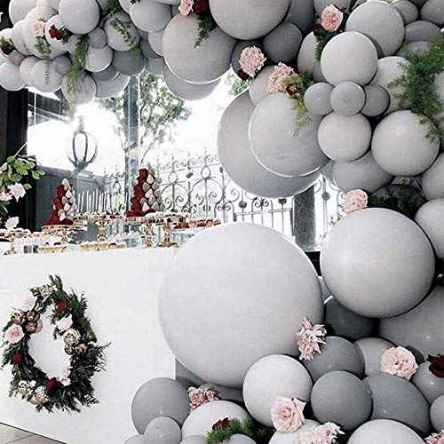 100pcs Pastel Macaron Colored 10 Inch Latex Balloons - Soft Candy Tones for Wedding, Graduation, Engagement, Birthday, Baby Shower & Party Decor (Gray) | Perfect for Indoor/Outdoor Celebrations, Photo Backdrops & Festive Atmosphere