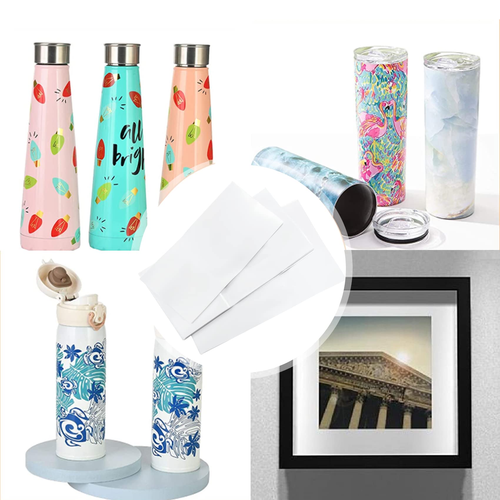 Garta 30Pcs Sublimation Shrink Wrap Film - 3 Sizes Heat Transfer Shrinkable Bags for Mugs, Tumblers & Cups (White/Clear) - Perfect for DIY Crafts, Gift Wrapping & Drinkware Protection