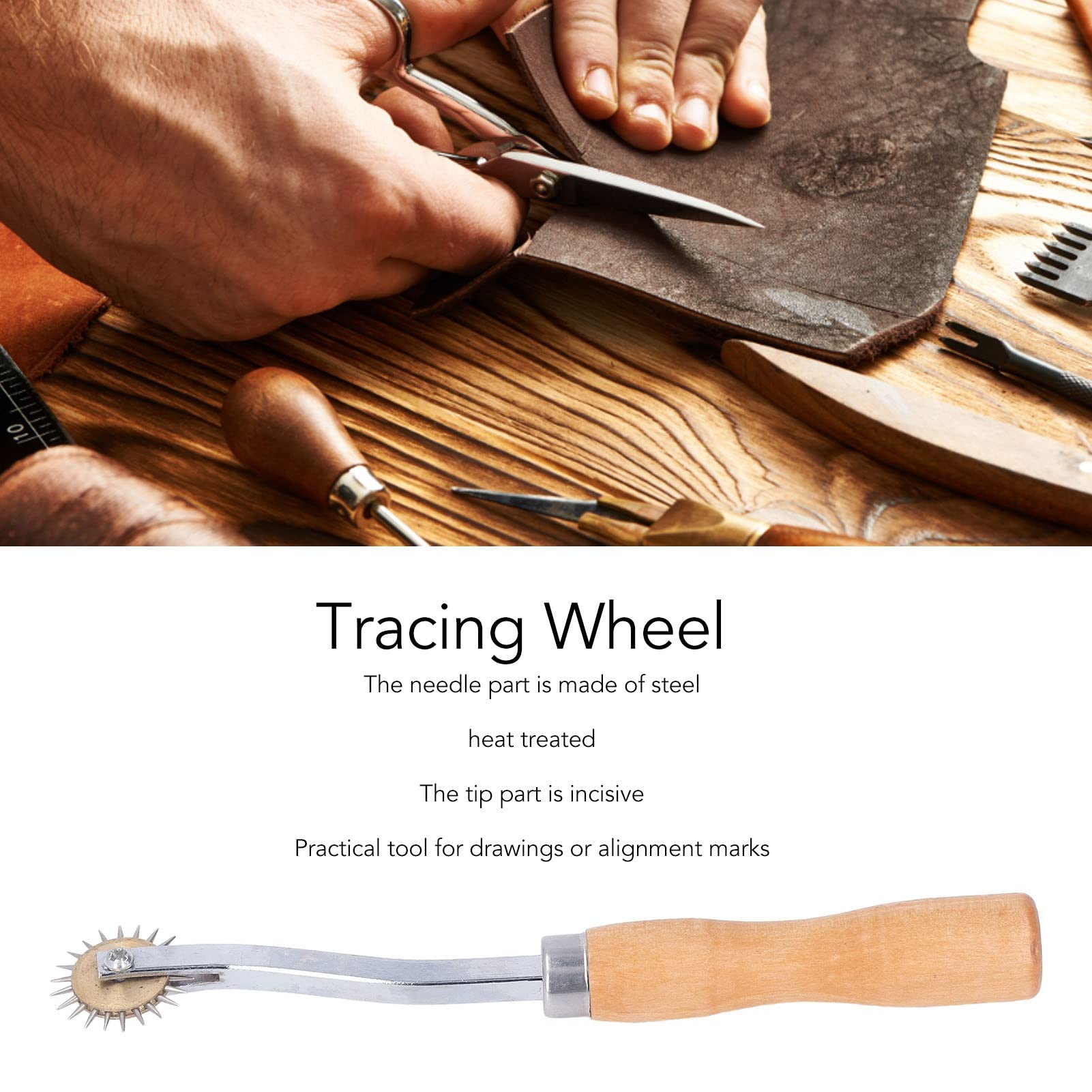 Professional Stainless Steel Sewing Tracing Wheel - Leathercraft Stitch Marking Tool for Sewing Patterns & Fabric Transfer | Perfect for DIY Leather Projects, Quilting, and Garment Making