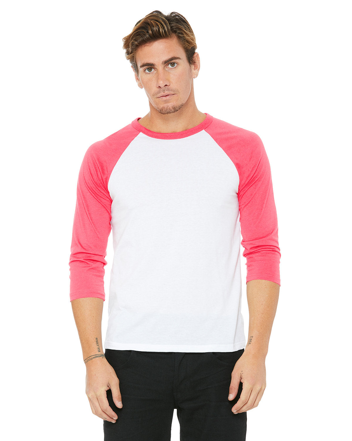 Bella + Canvas 3200 Unisex 3/4 Sleeve Baseball Tee - Soft Cotton Jersey T-Shirt for Men & Women - Perfect for Sports, Casual Wear & Team Uniforms