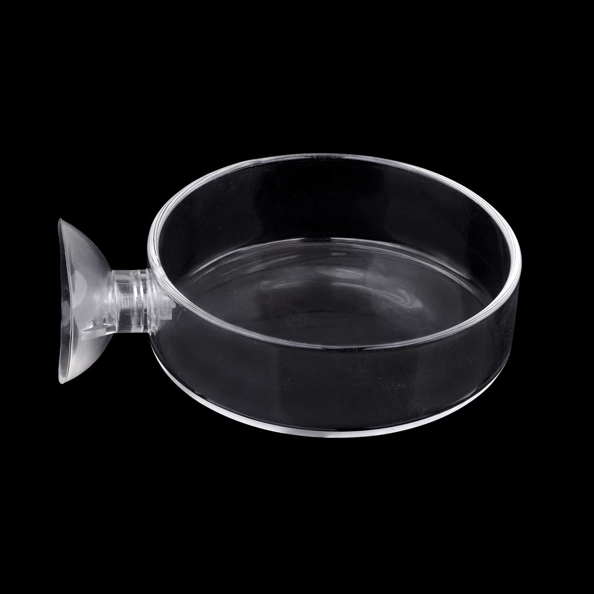 WEAVERBIRD Aquarium Shrimp Feeder Dish - Glass Fish Tank Feeding Bowl with Suction Cup, Clear Round Dish Tray for Shrimp, Fish & Aquatic Pets - Perfect for Freshwater & Saltwater Tanks