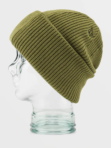 Volcom 2024 Roller Beanie - Soft Winter Knit Hat for Men & Women - Moss Green - Cozy Cold Weather Accessory for Skiing, Snowboarding & Outdoor Activities