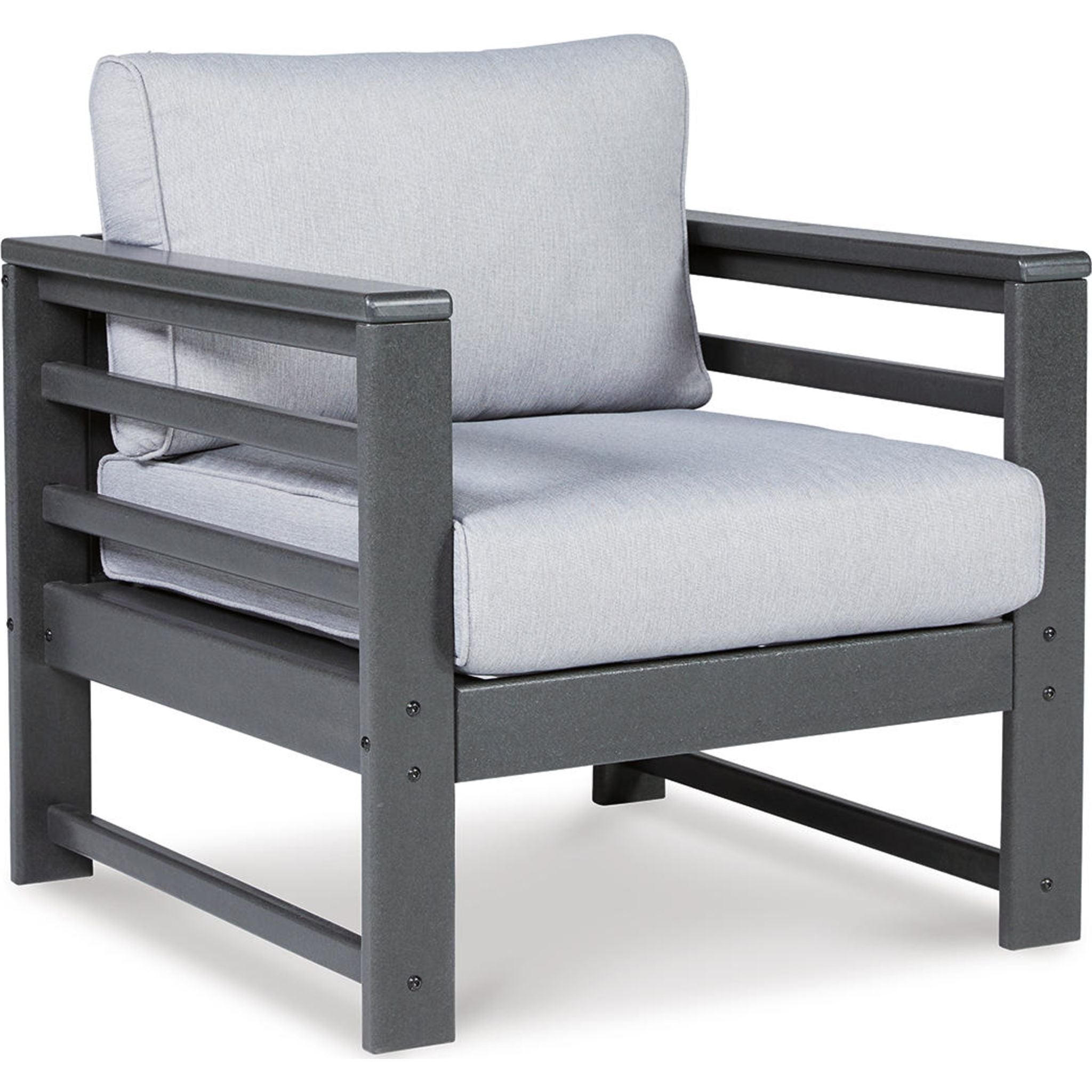 Amora Outdoor Lounge Chair with Cushion (Set of 2) - Water-Resistant, Foldable Patio Furniture for Poolside, Garden & Backyard Relaxation - Charcoal Gray