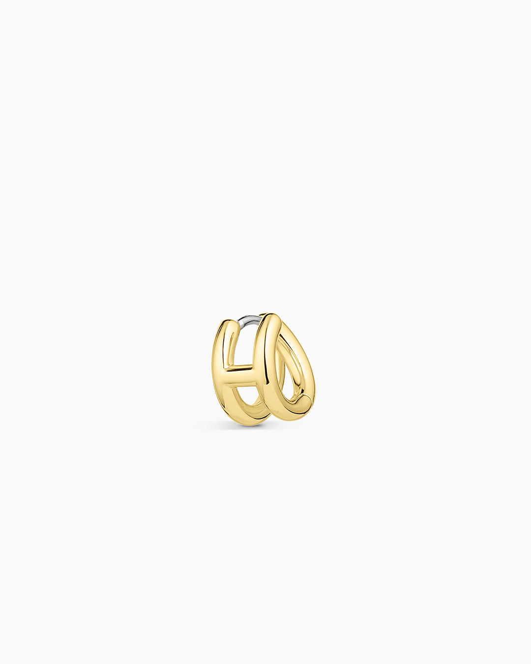 Alphabet Single Huggie Earrings - Gold Plated Initial Letter Studs for Women - Perfect for Everyday Wear, Gifts & Special Occasions