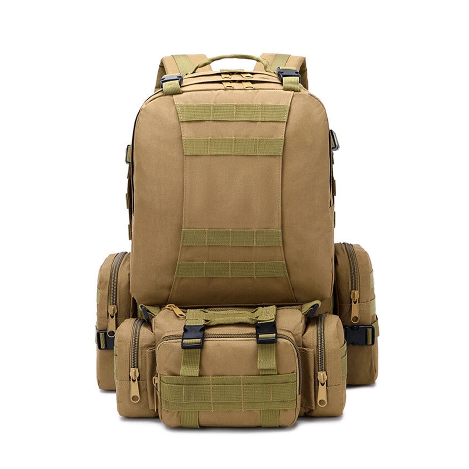 55L Large Capacity Hiking Backpack for Men - Waterproof Outdoor Travel Backpack with 4-in-1 Multi-functional Design, Perfect for Camping, Trekking & Mountaineering (Khaki)