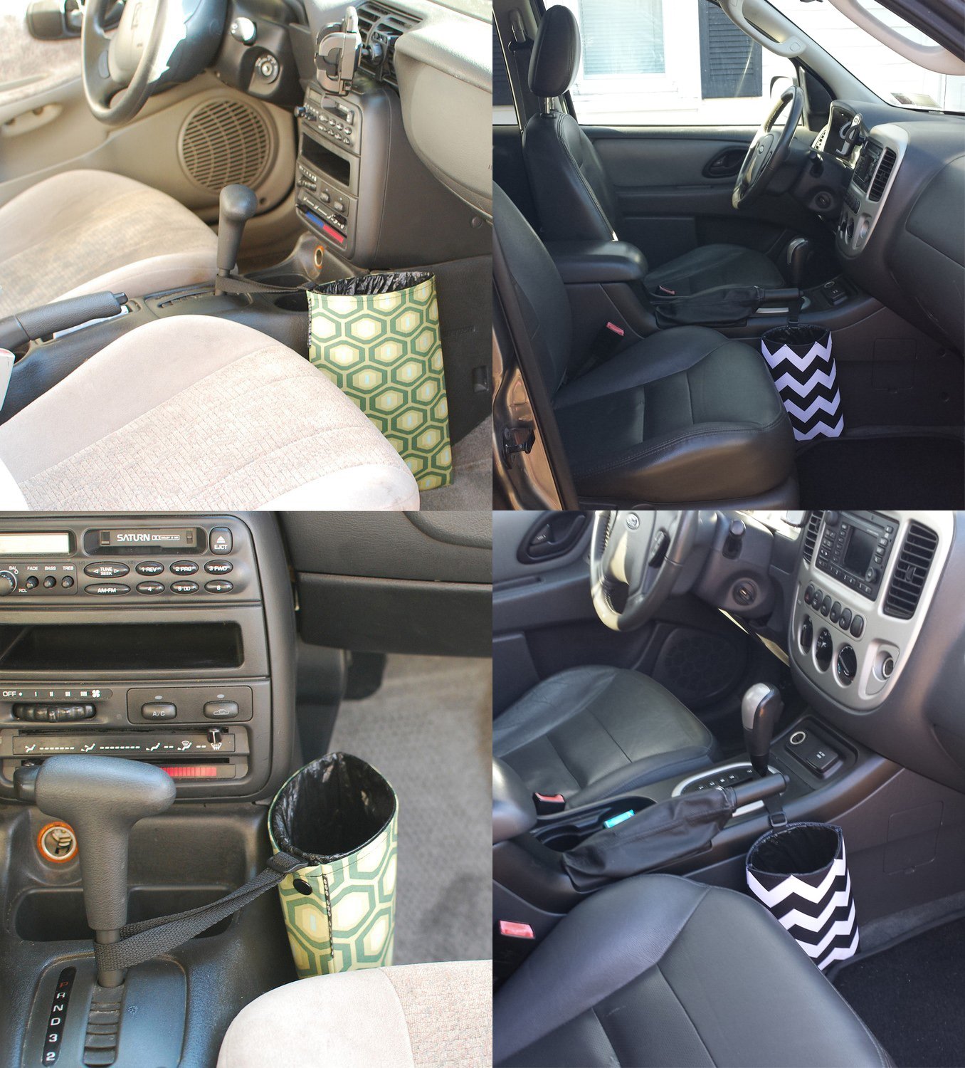 Mod Mobile Auto Trash Bag - Paw Print Grey Car Garbage Can for Automobile, Dog & Cat Pet Waste - Perfect for Road Trips, Commuting & Pet Owners