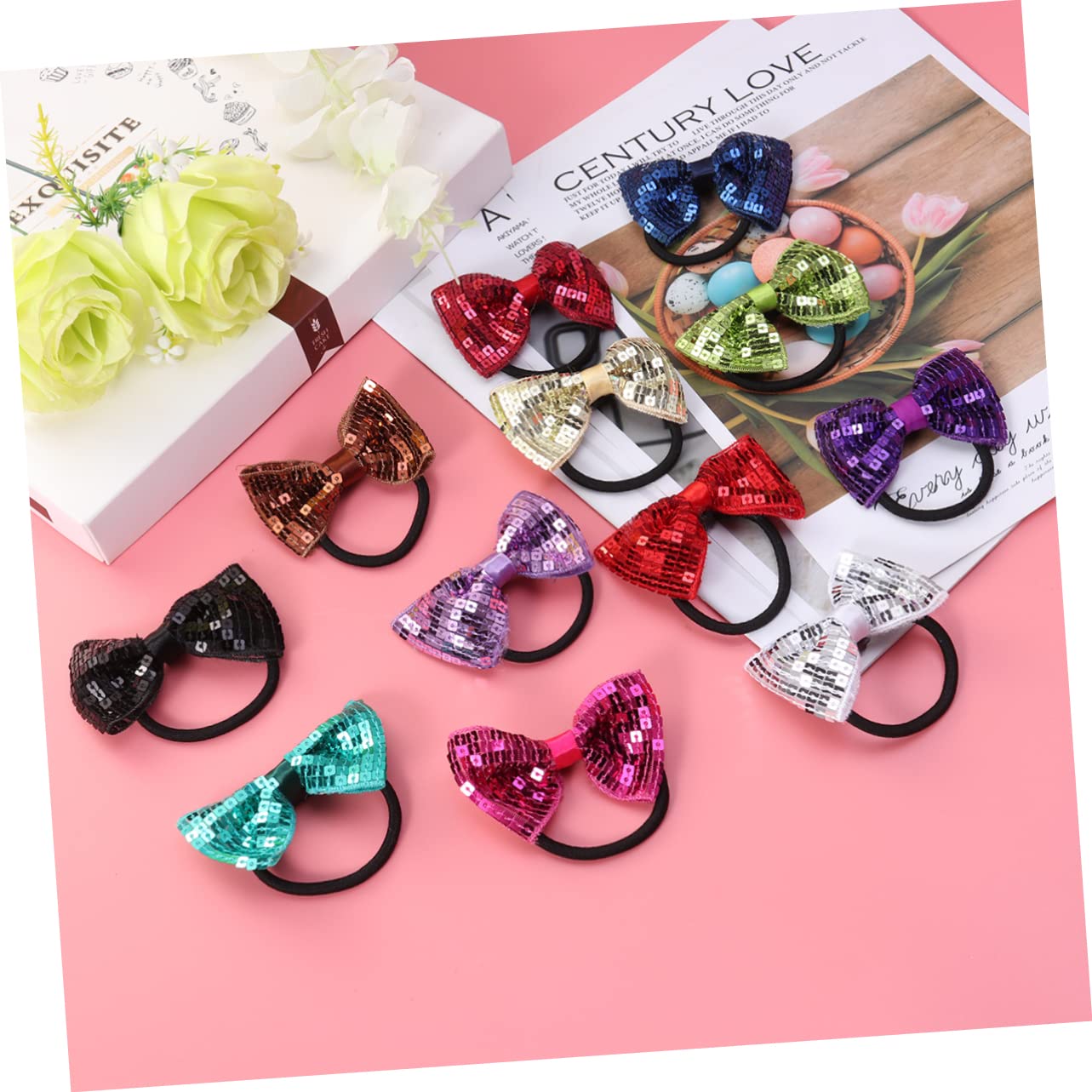 FOMIYES 12 Pack Stretch Hair Ties with Bow Knots - Soft Ponytail Holders for Girls & Women, Durable Hair Accessories for School, Sports, and Everyday Use