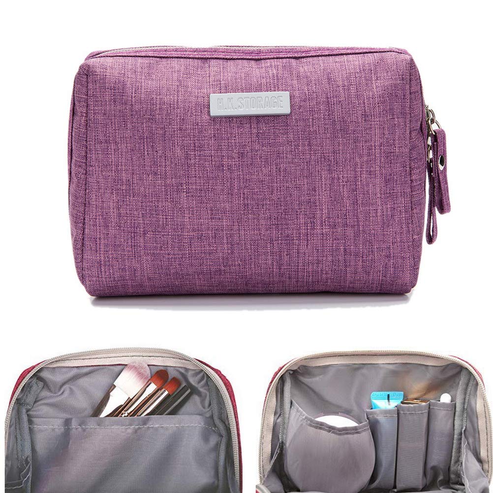 Waterproof Nylon Makeup Bag for Women - Travel Cosmetic Pouch (Purple) | Perfect Gift & Organizer