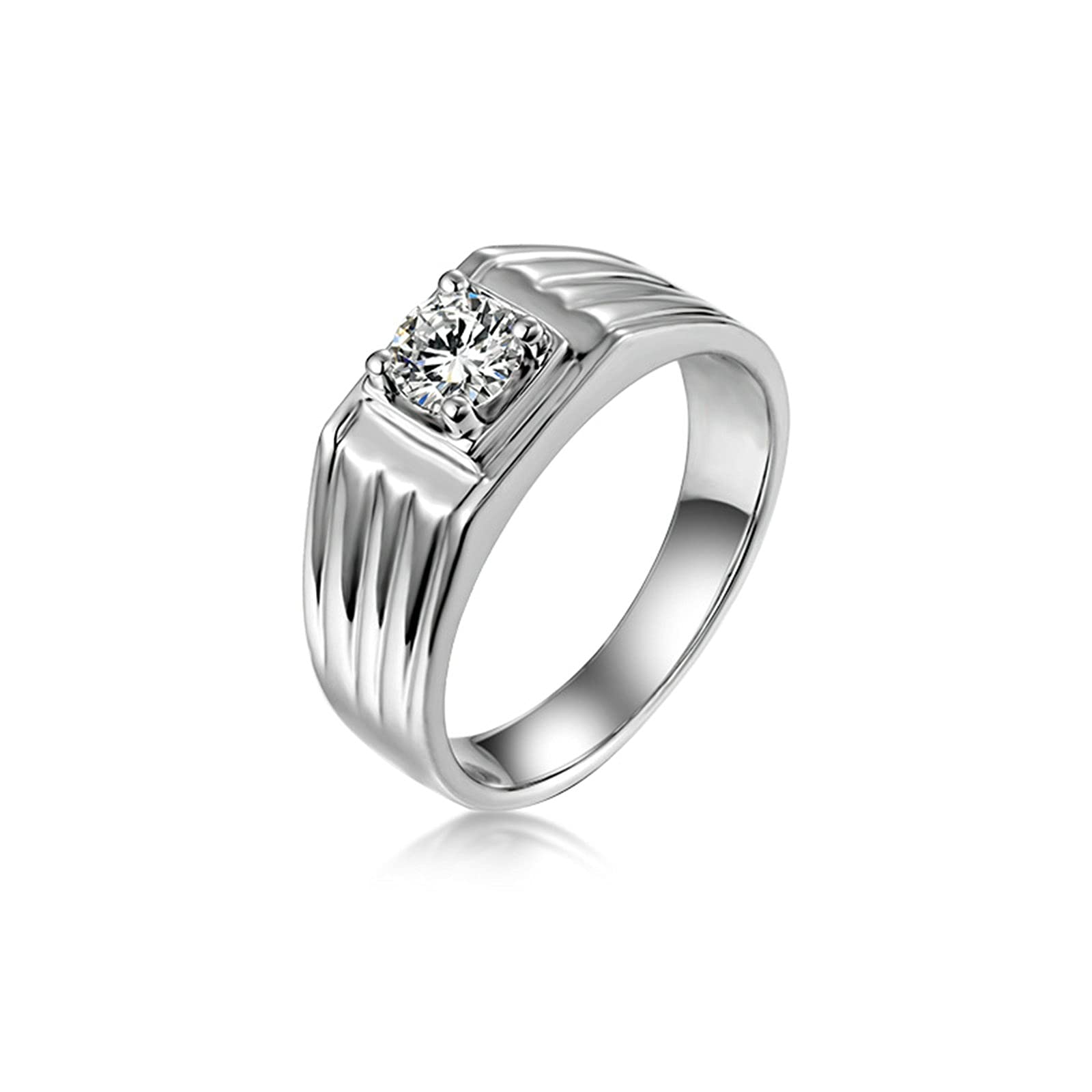 Men's Moissanite Engagement Ring S925 Sterling Silver - Size 4-11 | Wedding Band, Promise Ring, Anniversary Gift for Him