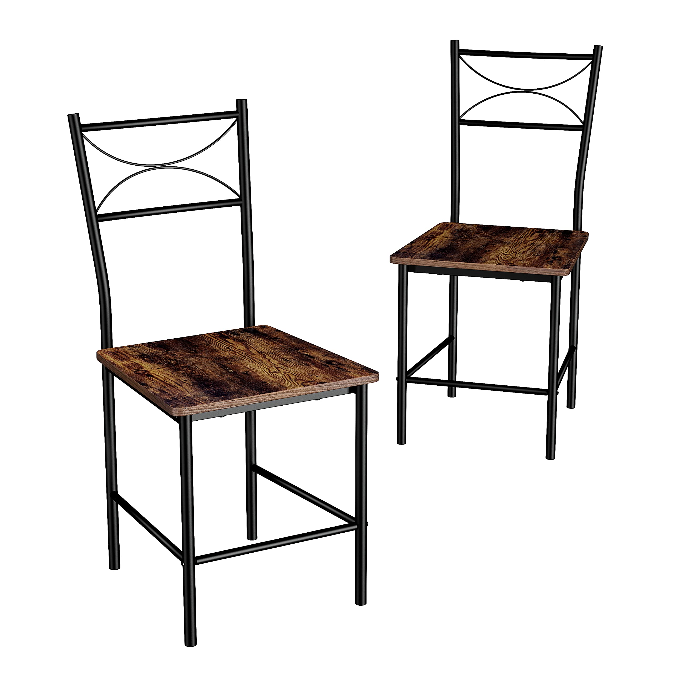 JOIN IRON 3-Piece Kitchen Dining Table Set for Small Spaces - Compact Square Iron & Wood Table with 2 Matching Chairs | Perfect for Apartments, Breakfast Nooks & Cozy Dining Areas