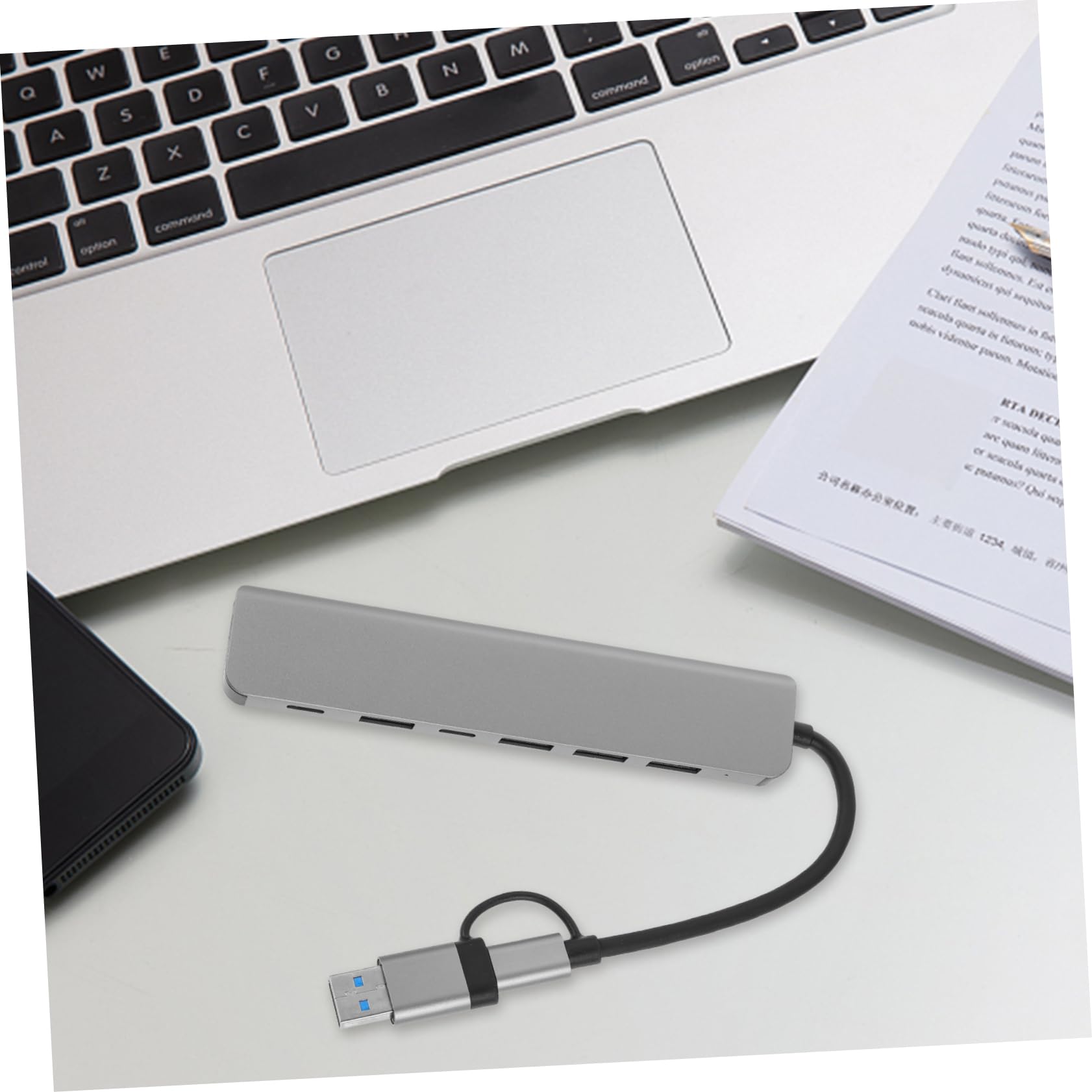 HOMSFOU 7-in-1 USB Hub for Laptop - USB C Adapter with Multiple Ports, USB Extension Hub for Notebook Computer - Perfect for Home Office, Gaming & Travel Accessories