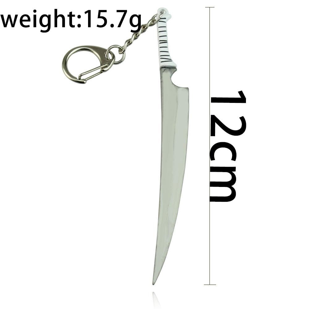 Ichigo Kurosaki Cosplay Sword Keychain - Anime Bleach Toshiro Hitsugaya Necklace Ring - Perfect Gift for Anime Fans, Kids & Men - Great for Cosplay, Collecting & Daily Accessories