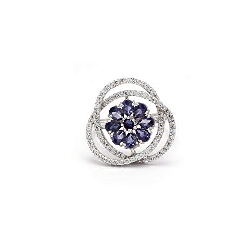 Natural Iolite Ring in 925 Sterling Silver | Mystical Hues by Nysha Jewels | Wedding, Engagement & Birthstone Jewelry | Blue Stone Statement Ring for Women | Perfect for Special Occasions & Everyday Elegance