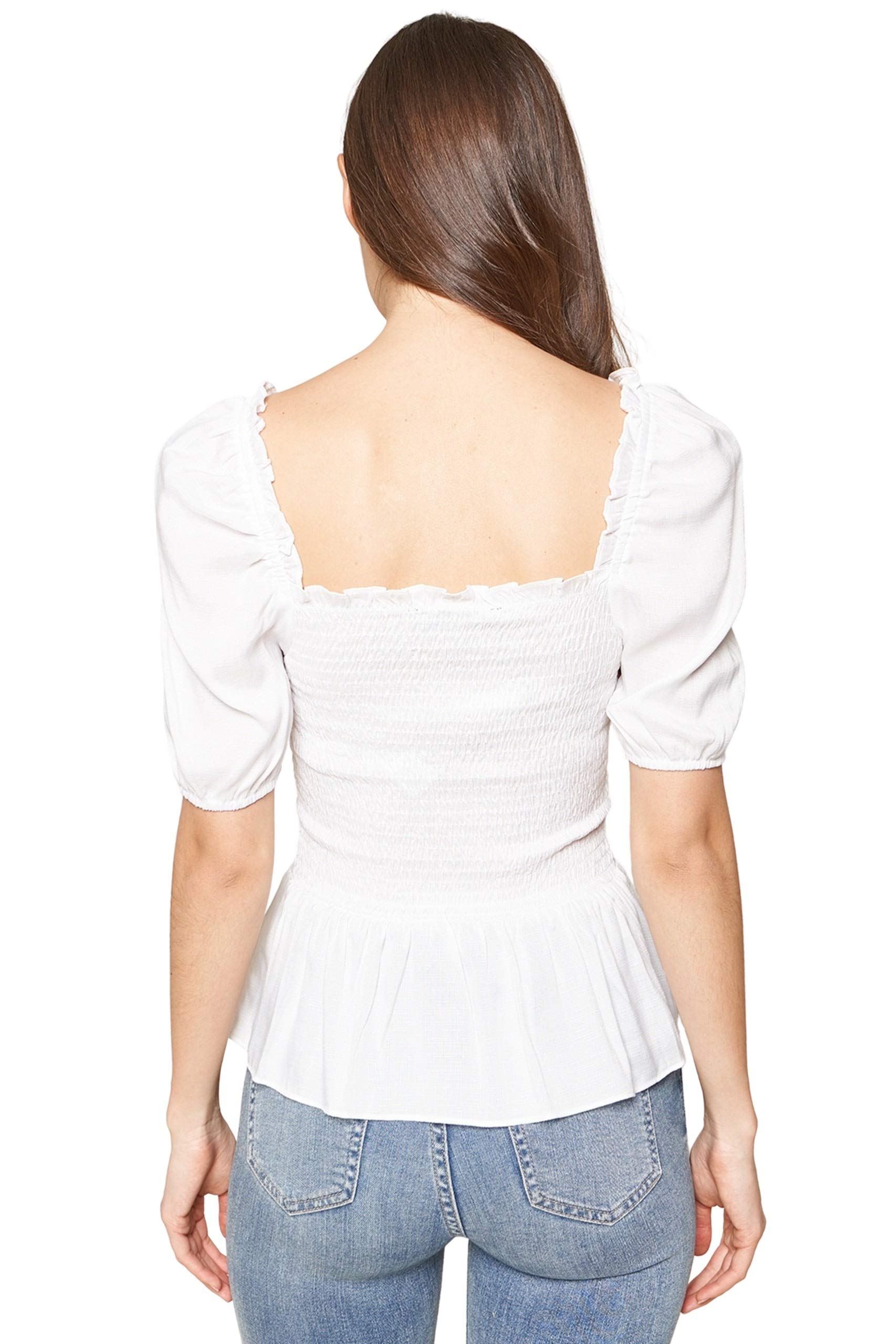 Stylish Sugar Lips Women's Bento Smocked Crop Top | Flattering Summer Blouse for Casual Outings & Beach Vacations