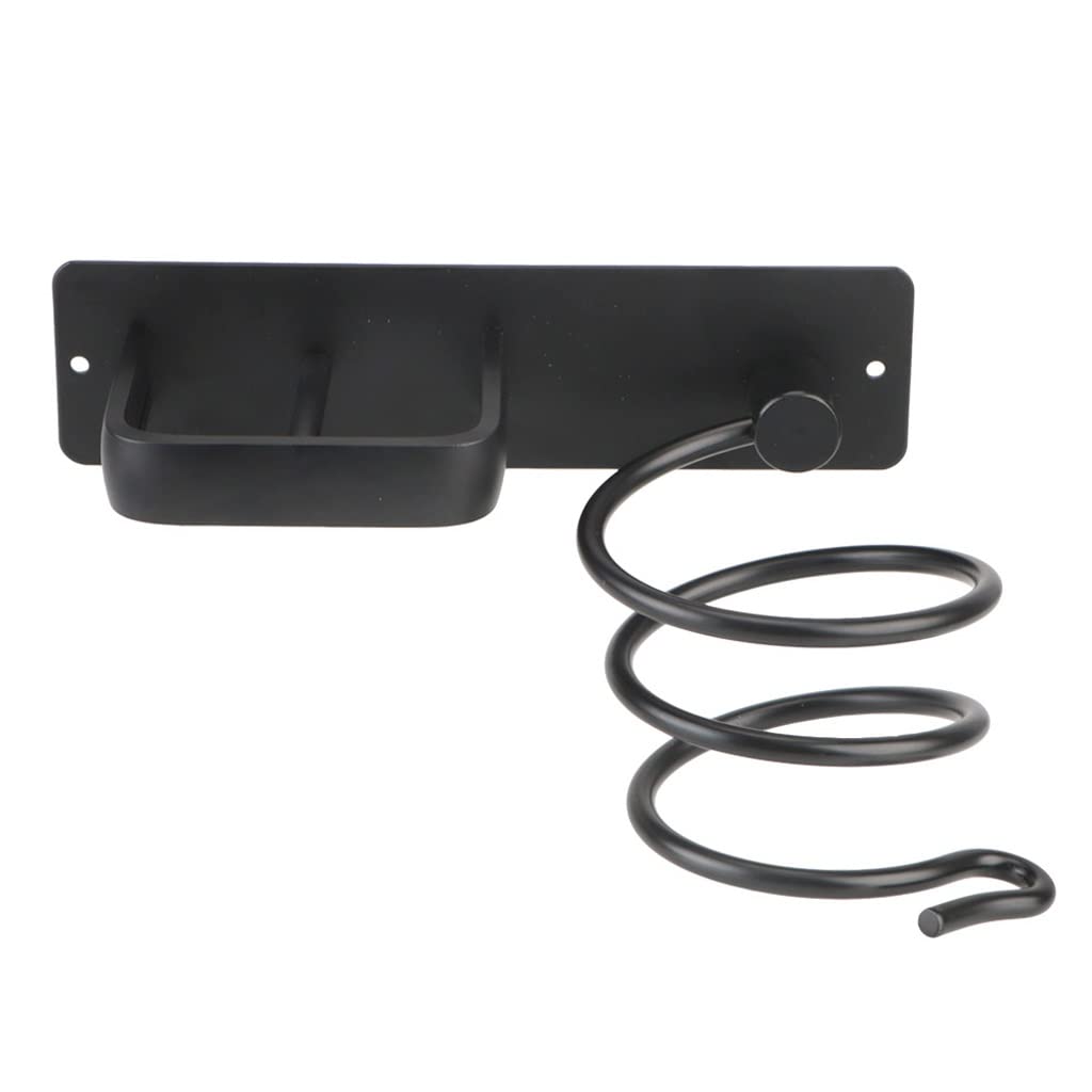 Wall Mounted Hair Dryer Holder & Organizer Rack - Black Hair Straightener Stand for Bathroom Storage - Space Saving Blow Dryer Shelf for Hair Tools (Perfect for Small Bathrooms & Salon Organization)