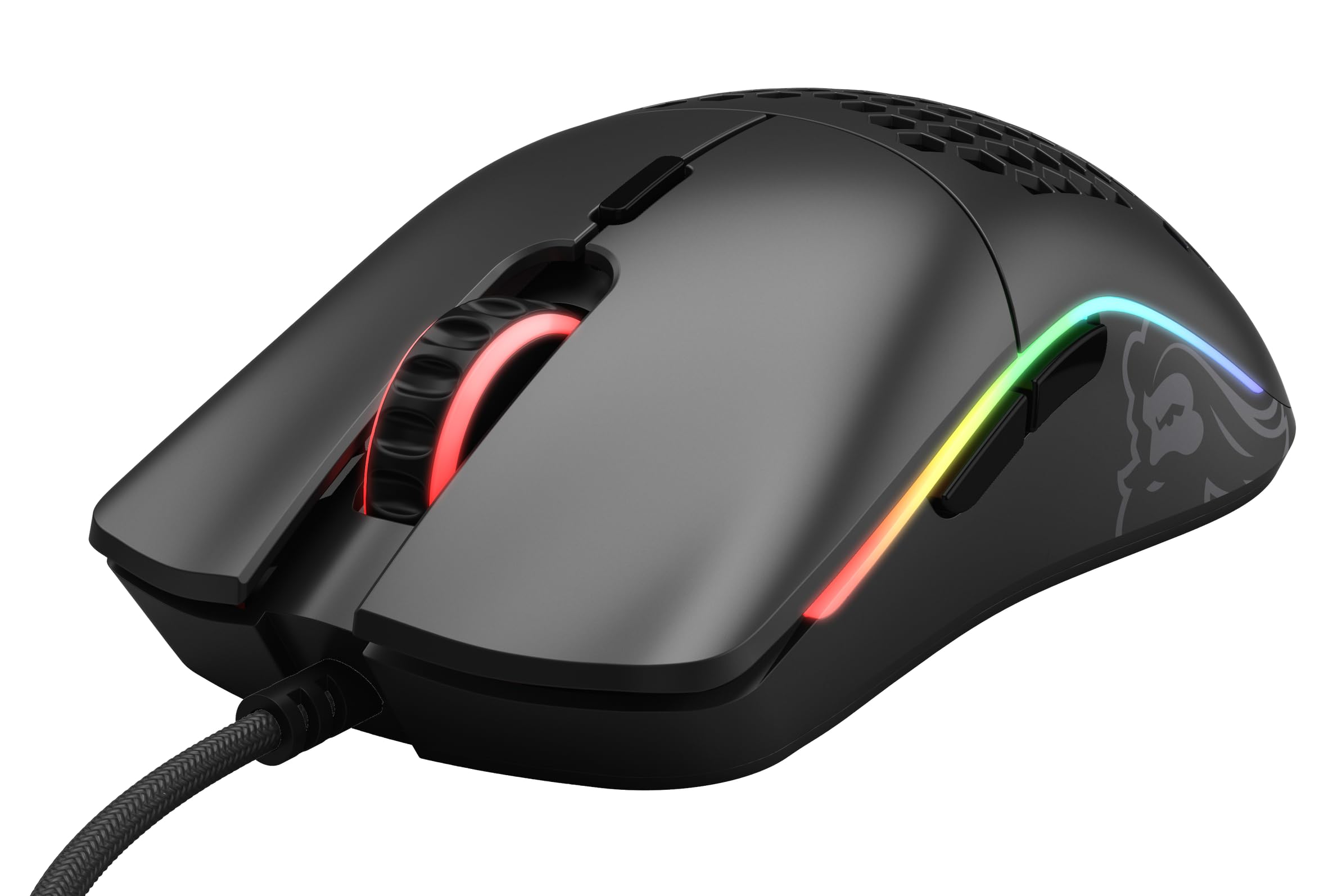 Glorious Model O Wired Gaming Mouse - Ultra Lightweight 67g, Honeycomb Design, RGB Lighting, Pixart 3360 Sensor, Omron Switches, Ambidextrous - Matte Black | Perfect for FPS, MOBA & Esports Gaming