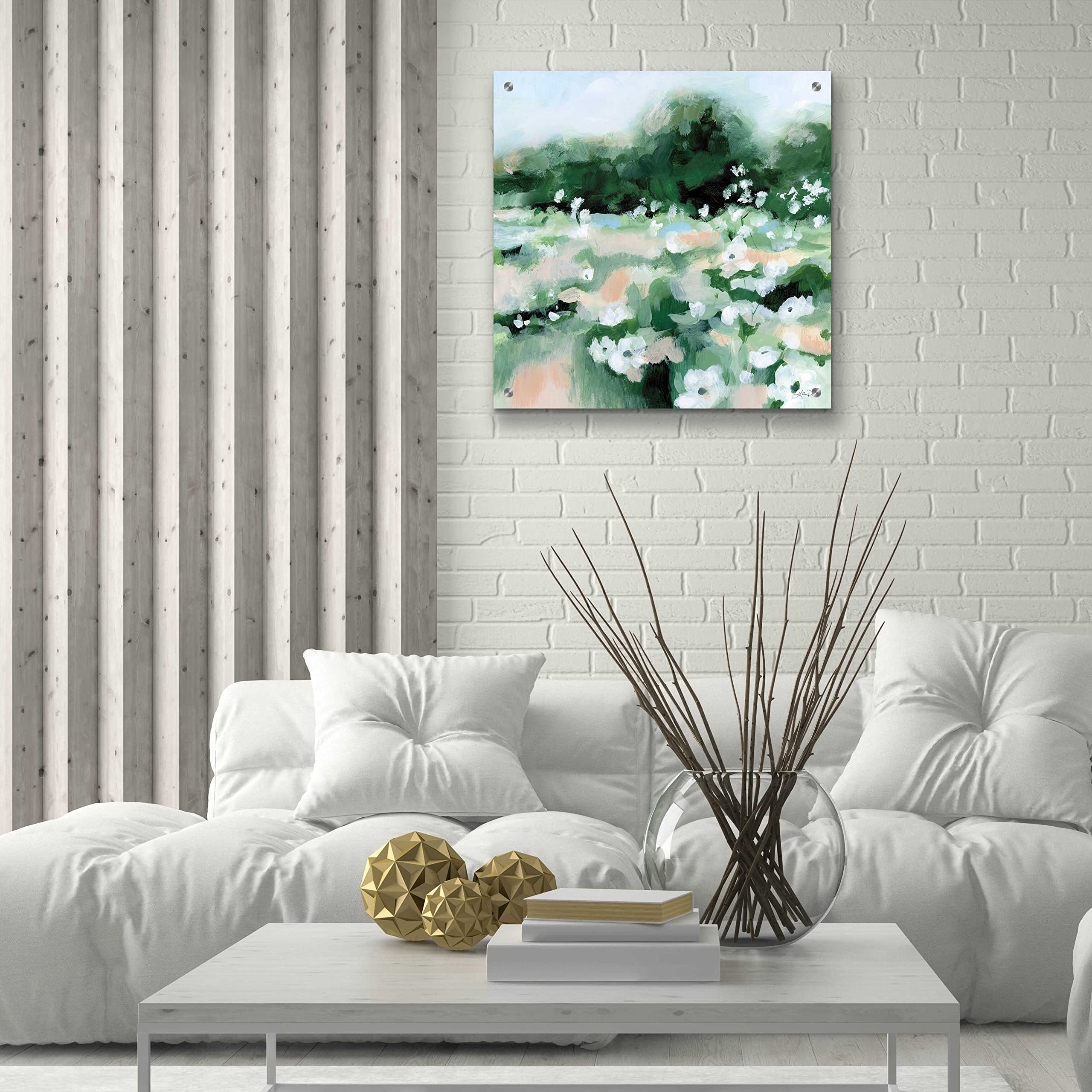 Epic Art 'Summer Field' by Katrina Pete - 24x24 Inch Acrylic Glass Wall Painting - Modern Home Decor for Living Room, Bedroom & Office