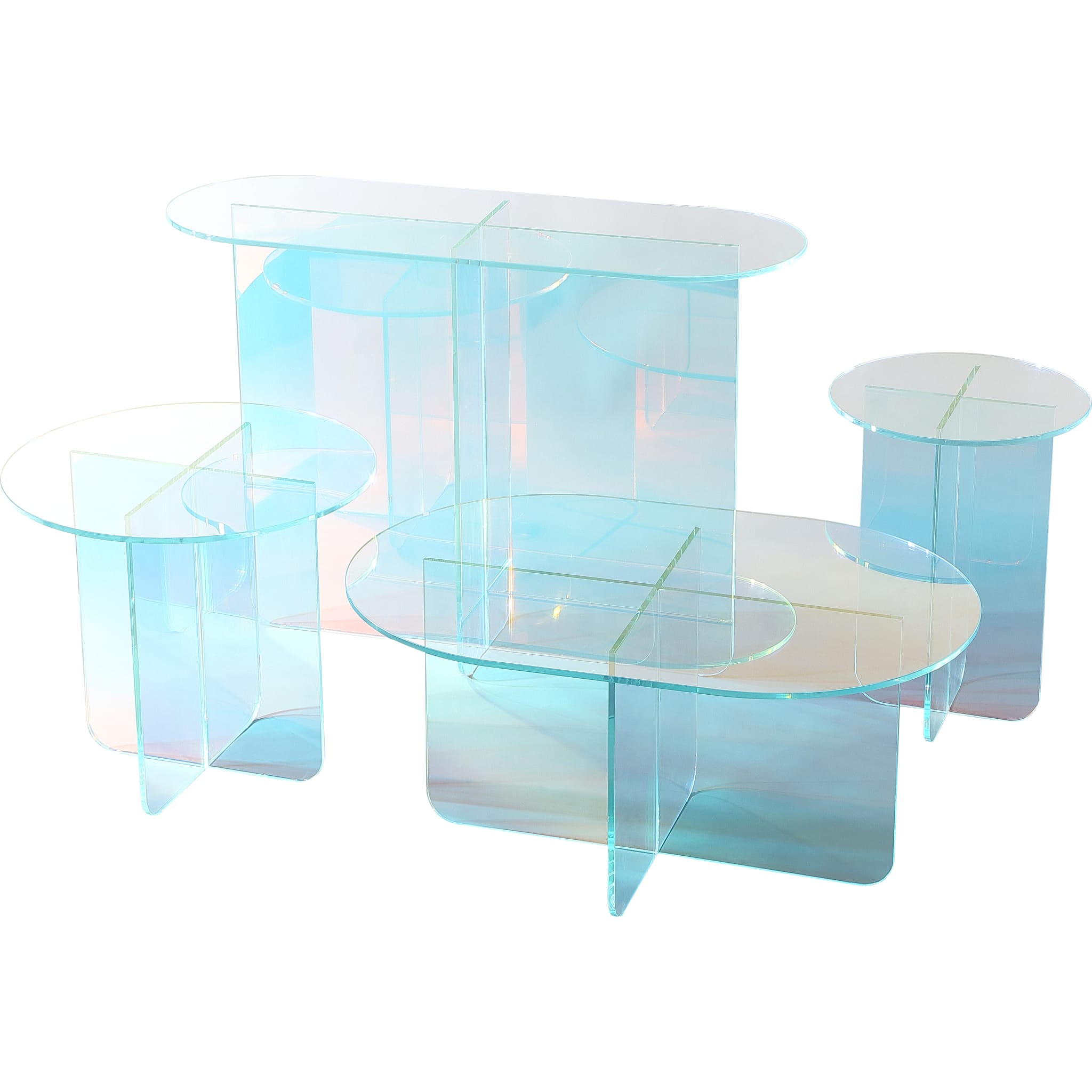 Iridescent Glass Fomo Console Table - Elegant Entryway & Hallway Decor for Modern Homes