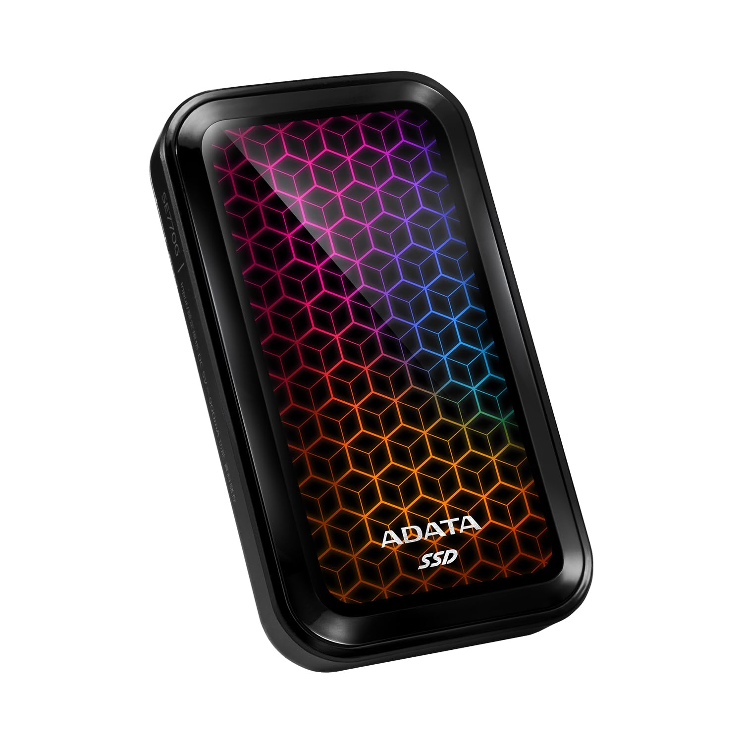 ADATA SE770G 1TB External SSD - USB 3.2 Gen 2 Type-C Portable Solid State Drive with RGB Lighting for Gaming, Video Editing & Fast Data Transfer (ASE770G-1TU32G2-CBK) - Perfect for Gamers, Content Creators & Professionals
