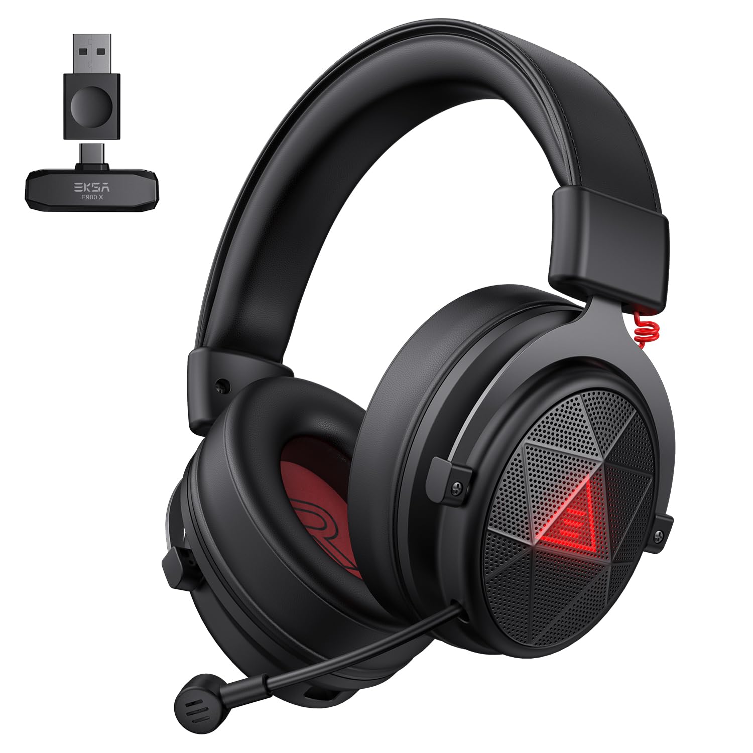 EKSA E900X 5.8G Wireless Gaming Headset with Microphone - Noise Cancelling Over-Ear Headphones for PC, PS4, PS5, Laptop, TV - 7.1 Surround Sound & Dual Mic ENC Technology - Perfect for Gaming, Music, Online Meetings & Home Entertainment