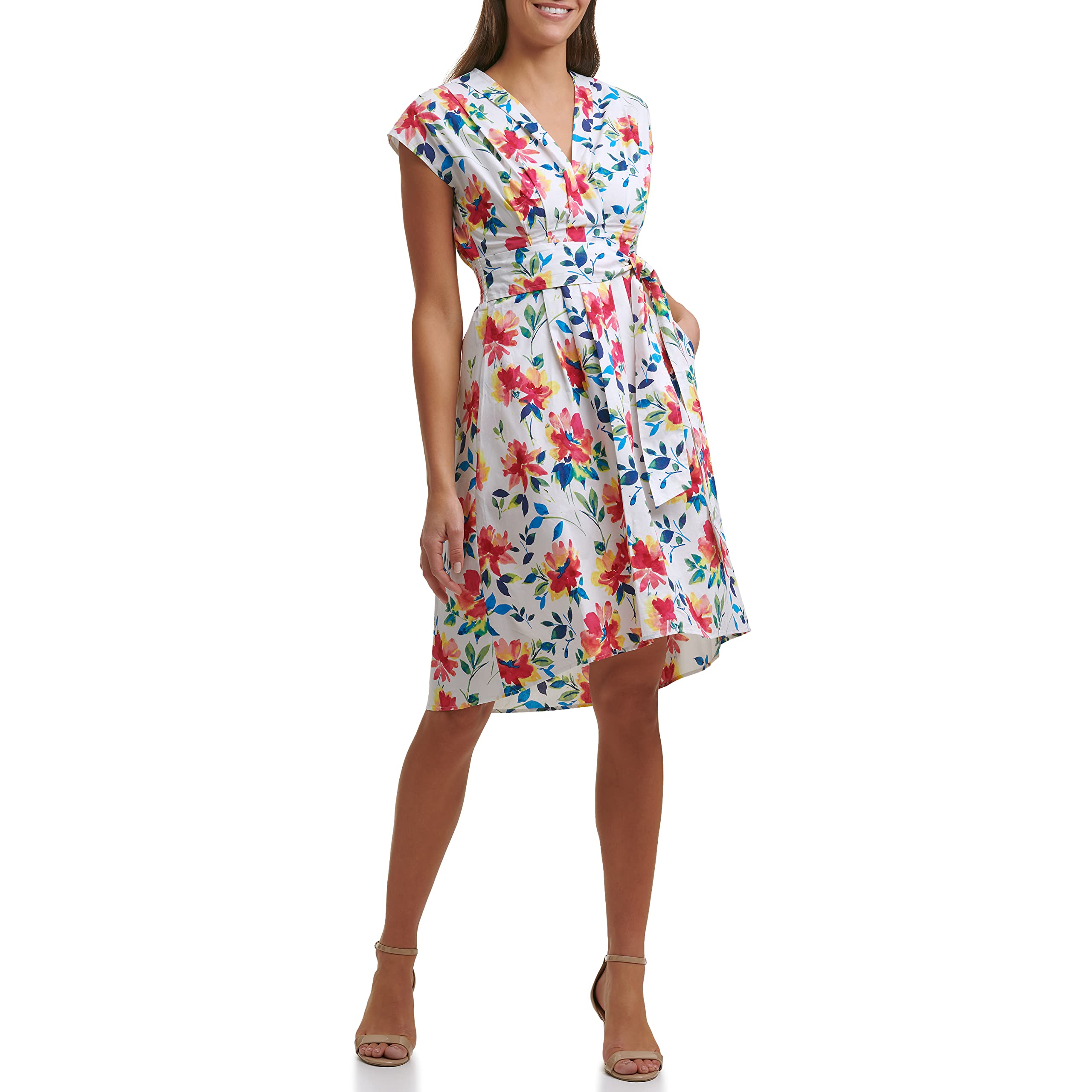 Kensie Women's Chiffon Wrap Dress - Flowy Summer Maxi Dress for Beach, Wedding & Party | Elegant V-Neck Sleeveless Dress