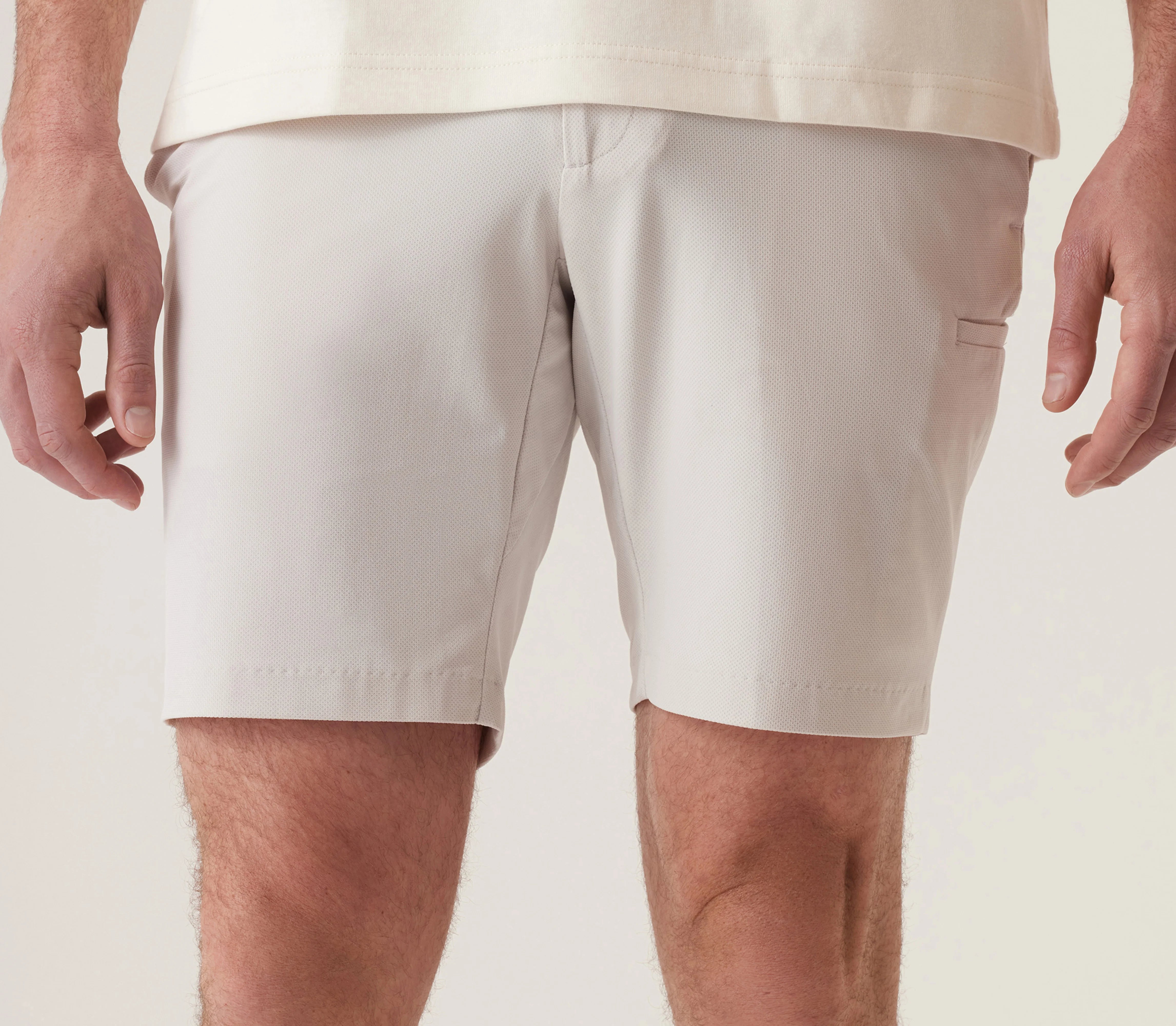 Men's Bermuda Shorts - Deke Momentumn Mobile Pulse Pique Warp Knit - Frost Gray - Comfortable & Stylish Casual Wear for Summer, Beach, and Outdoor Activities