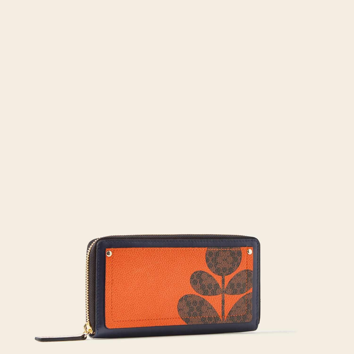 Forget Me Not Wallet - Navy Blue Floral Puzzle Design RFID Blocking Slim Wallet for Women - Perfect for Travel, Shopping, and Everyday Use