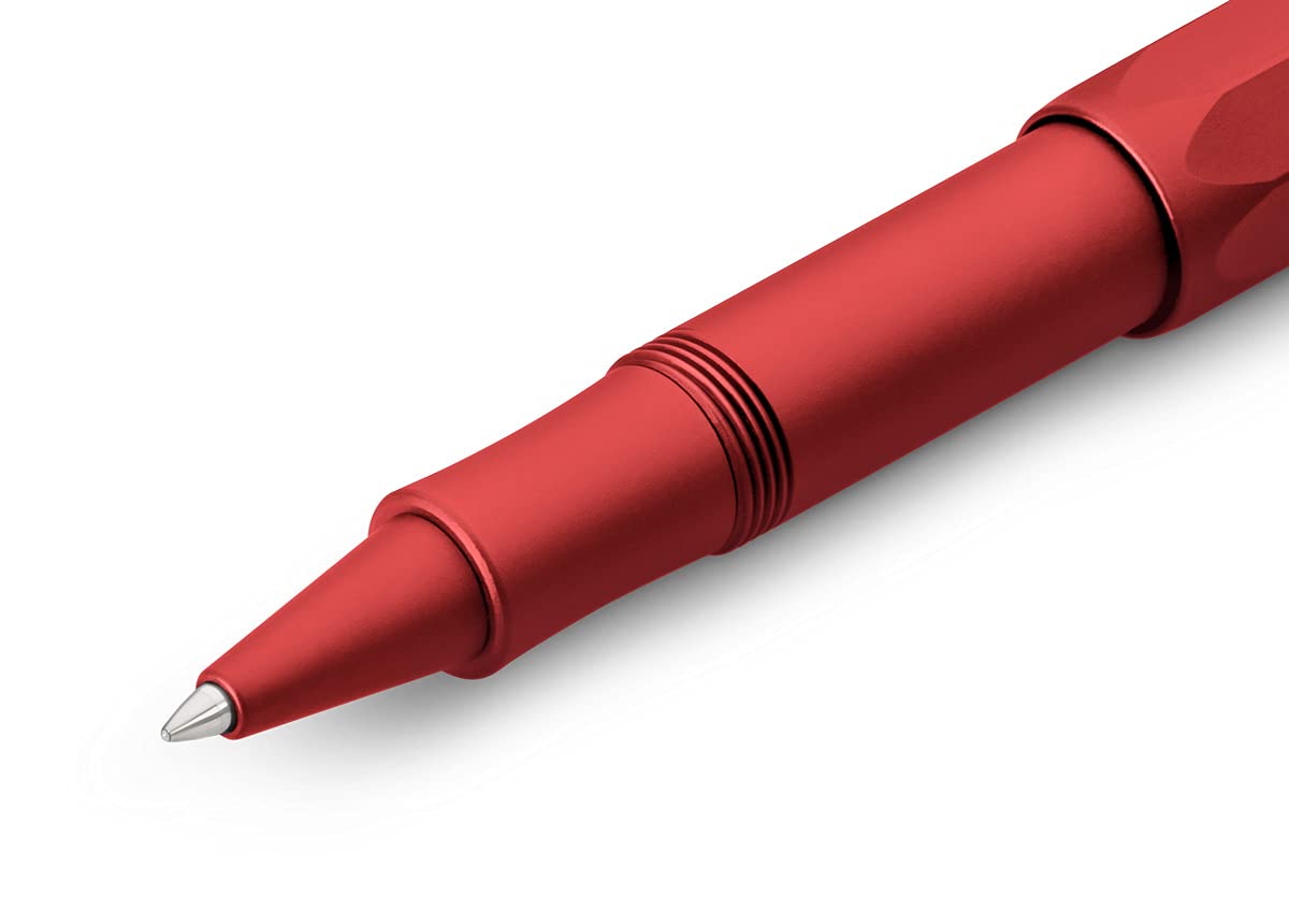 Kaweco AL SPORT Deep Red Aluminum Gel & Ballpoint Pen - Classic Design with 0.7mm Ceramic Ball Rollerball Refill (13cm) - Perfect for Office, Journaling & Everyday Carry