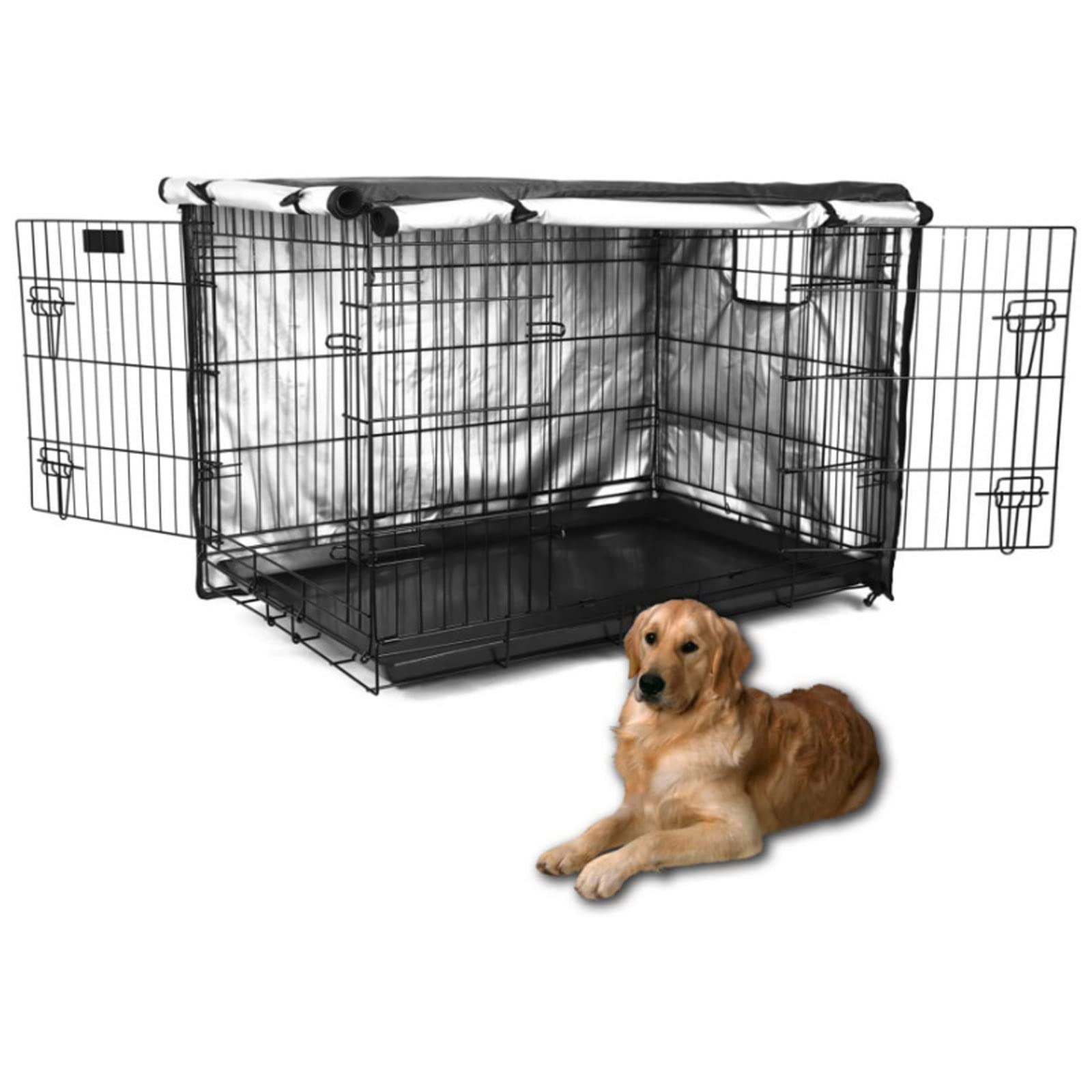 **Waterproof Breathable Dog Crate Cover for 24/30/36/42 Inch Kennels - Double Door, Anti-UV Shade, Durable Pet Kennel Cover - Perfect for Indoor/Outdoor Use, Travel, and Crate Training**