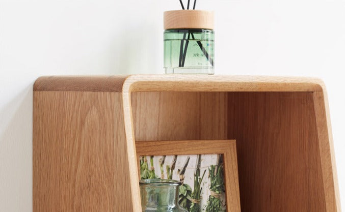 Solid Oak Wood Side Cabinet with Storage - Modern Living Room & Bedroom Furniture for Home Organization & Decor