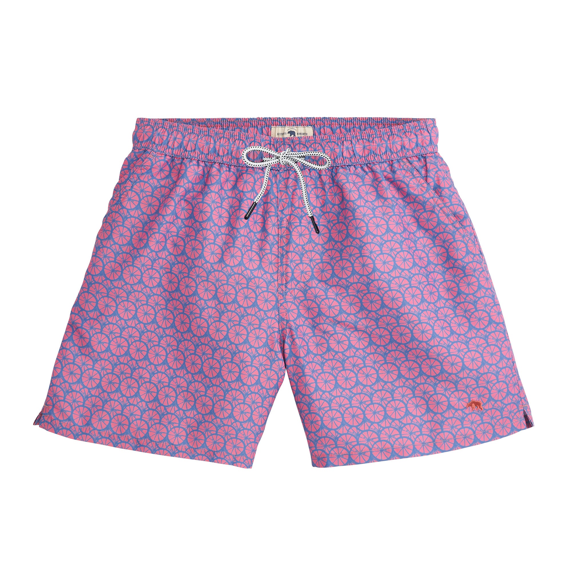 Slice Swim Trunks for Men - Flamingo Plume Print Quick Dry Beach Shorts | Perfect for Pool, Vacation & Summer Water Activities
