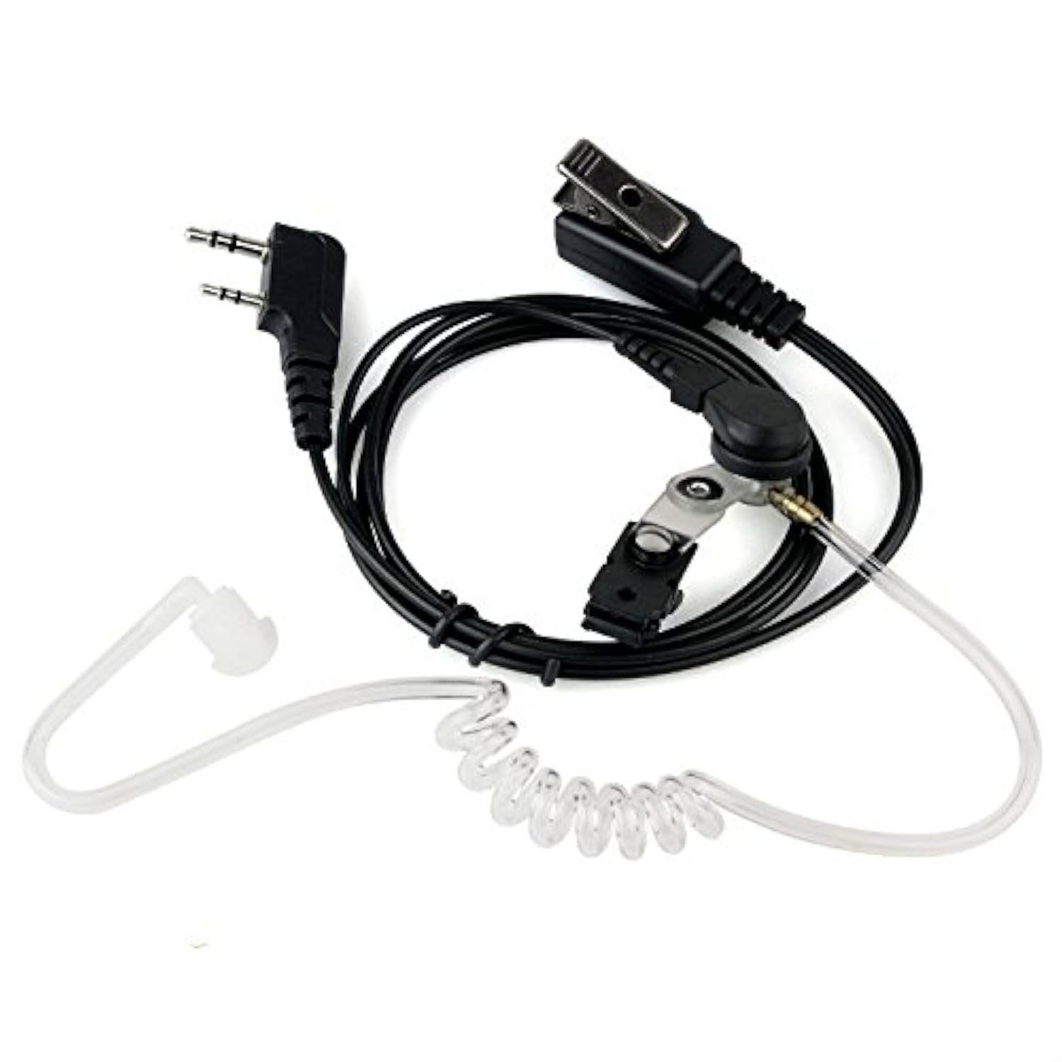 NSKI Air Acoustic Earpiece Headset for Two Way Radios - Compatible with UV-5R, UV-B6, BF-888S, UV-B5 Walkie Talkies (2-Pin Jack) - Ideal for Security, Construction & Outdoor Communication