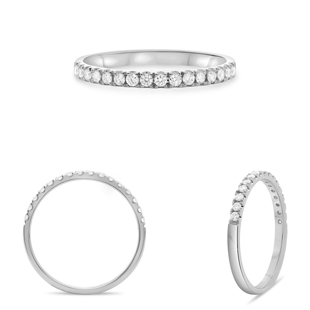 14K Gold Diamond Halfway Eternity Band Ring - 2.60mm Wide Wedding Band for Women, Perfect for Anniversaries, Engagements & Special Occasions