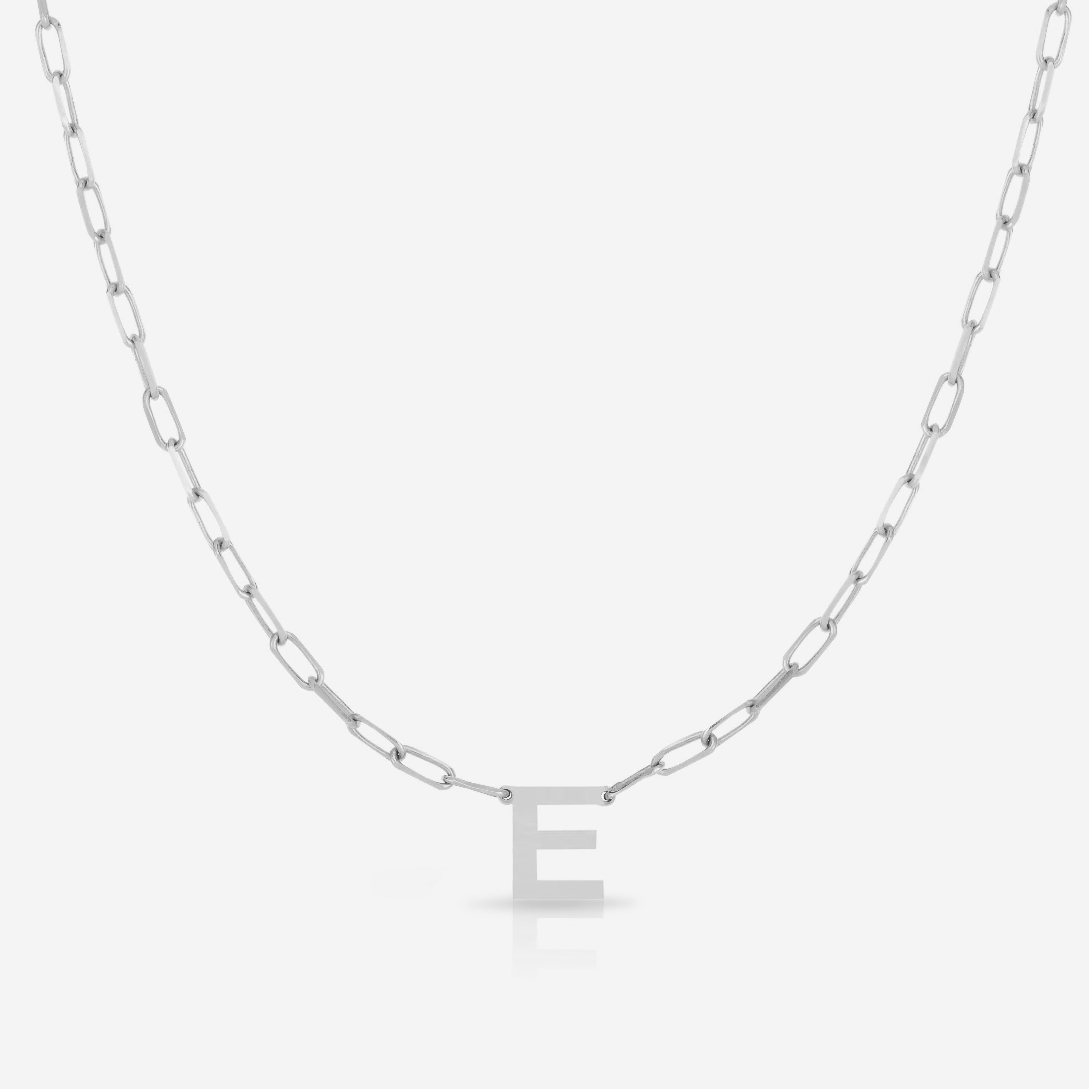 Block Initial Pendant with Link Chain Necklace - Personalized Name Jewelry for Women, Gift for Her, Birthday, Anniversary, Valentine's Day - Perfect for Layering, Everyday Wear & Special Occasions