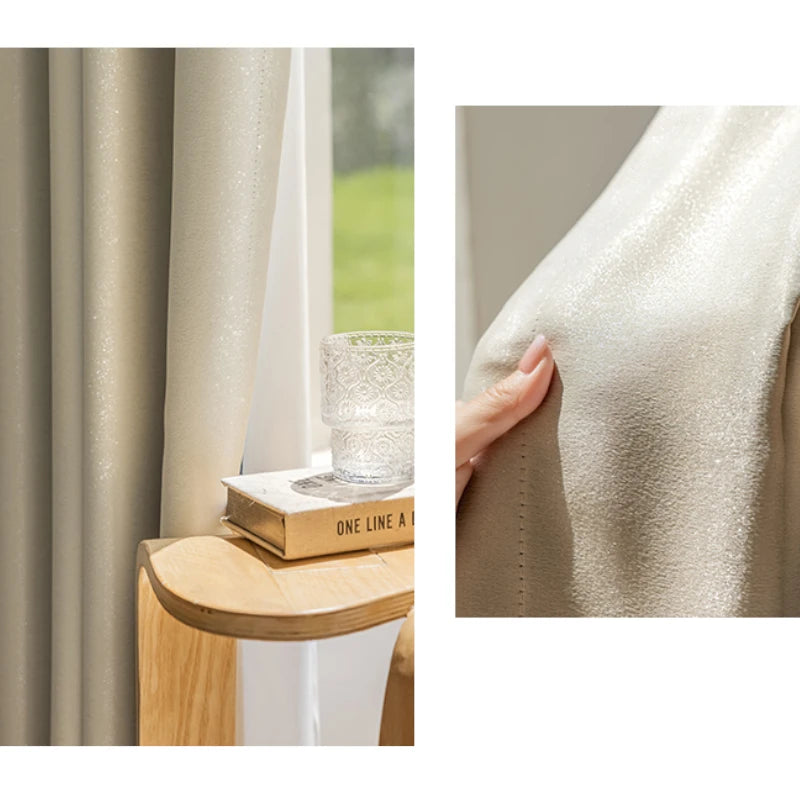Blackout Thermal Insulated Custom Curtains - Polyester Glossy Finish for Bedroom & Living Room - Light Blocking, Energy Saving, Noise Reducing Window Treatments
