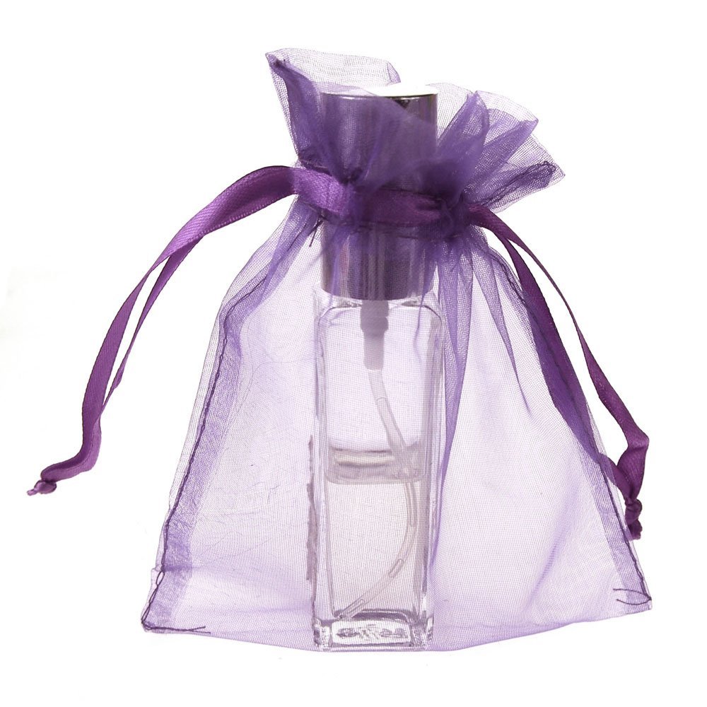 12-Pack Lavender Organza Favor Pouches (5x6.5 Inch) - Elegant Wedding Party Gift Bags for Bridal Shower, Baby Shower & Birthday Favors