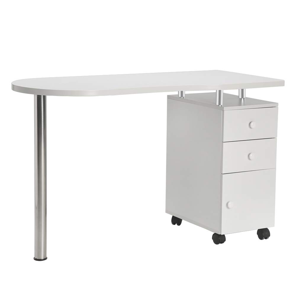 Professional Nail Table Manicure Table for Salon & Home Use - White Beauty Nail Desk Workstation with Storage Drawer | Perfect for Manicurists, Nail Techs & DIY Nail Care