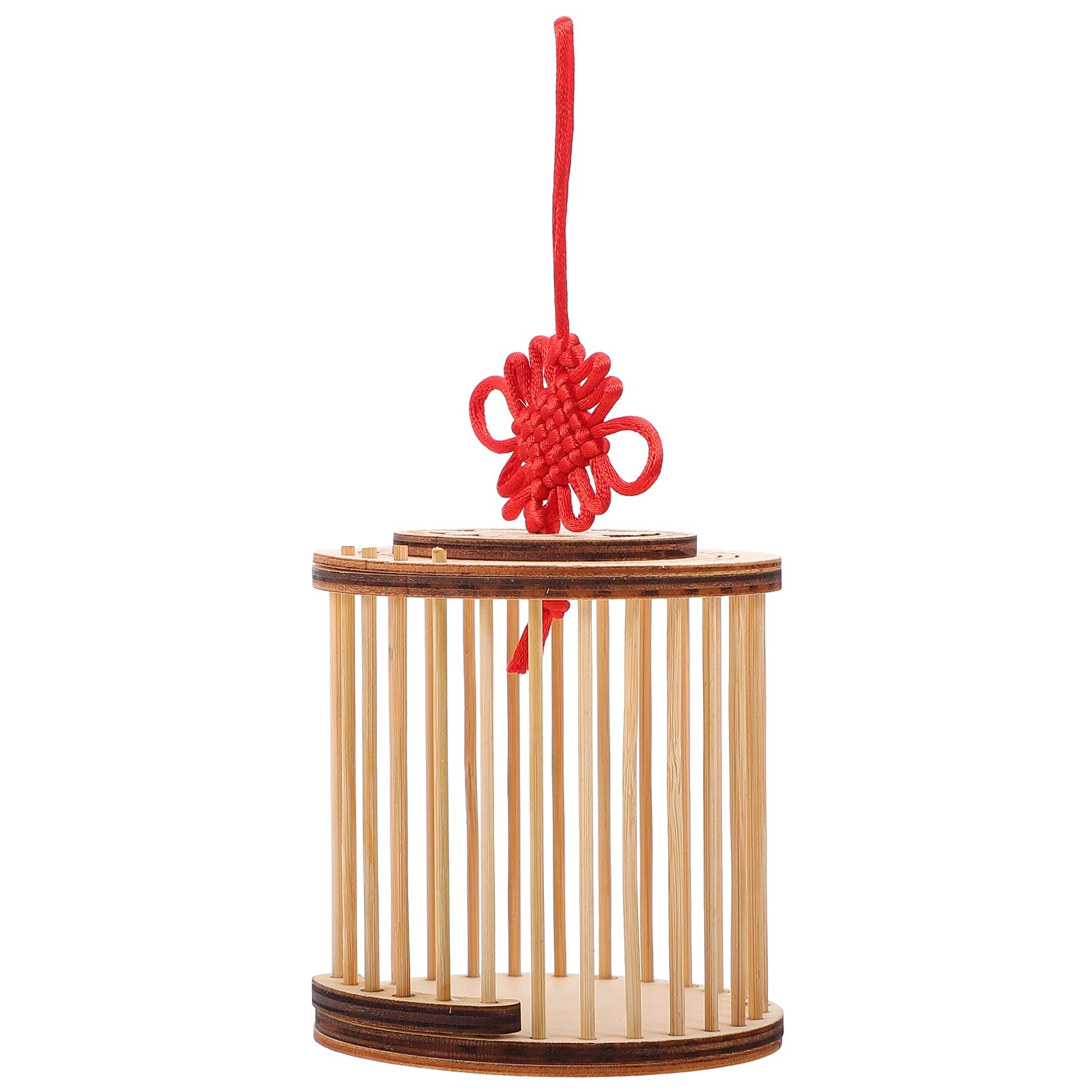 Balacoo Square Grasshopper Cage - Wooden Hanging Cricket Habitat Box with Chinese Knot, Portable Cricket Carrier for Kids Outdoor Play and Nature Exploration - Perfect for Backyard Adventures, Insect Observation, and Educational STEM Activities