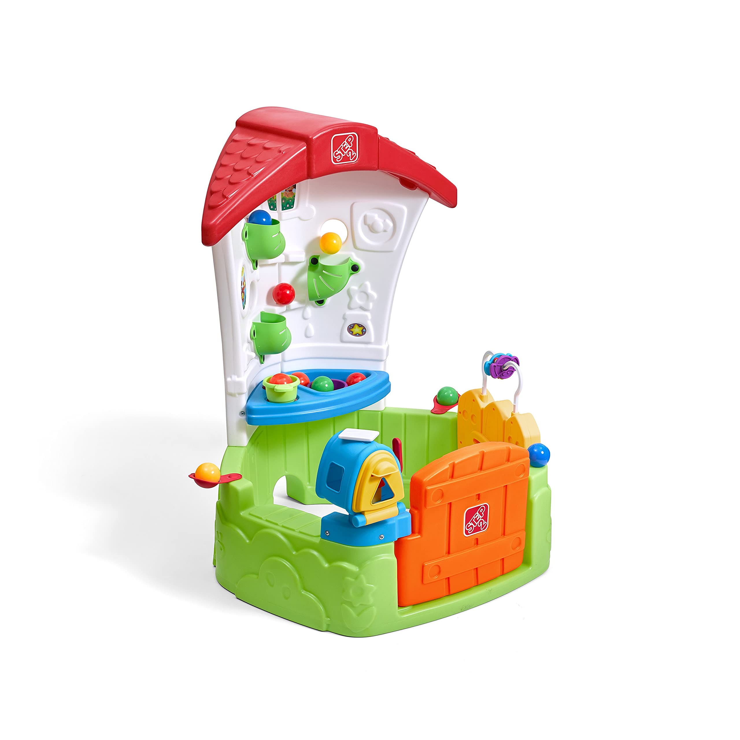 Step2 Toddler Corner Playhouse - Indoor & Outdoor Kids Play Gym with Toy Kitchenette & 15-Piece Accessories | Durable Plastic Playhouse for Toddlers 1+ Years | Perfect for Backyard, Playroom & Preschool Pretend Play