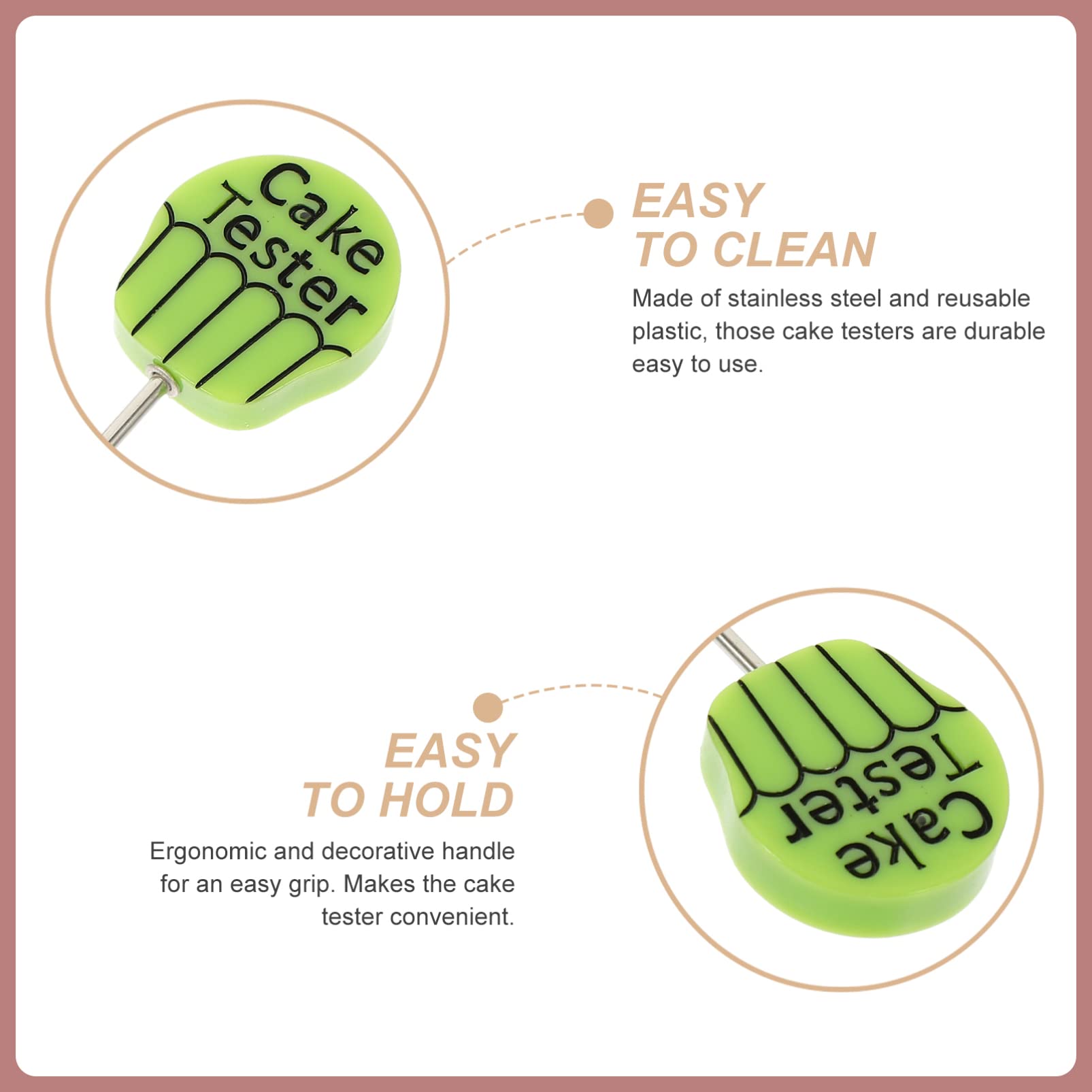 BESTonZON 2-Pack Stainless Steel Cake Tester Needles - Reusable Baking Probe & Cookie Skewers for Perfect Cake Testing, Bakers Joy - Ideal for Home Bakers, Professional Chefs & Baking Enthusiasts