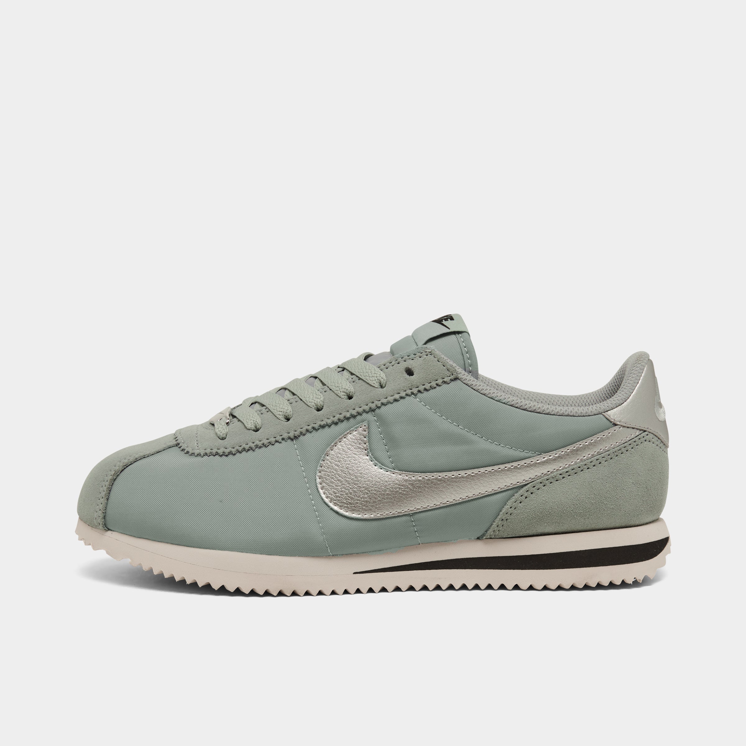 Nike Women's Cortez Classic Running Shoes - Light Pumice & Metallic Silver | Retro Sneakers for Women | Gym, Workout & Casual Wear