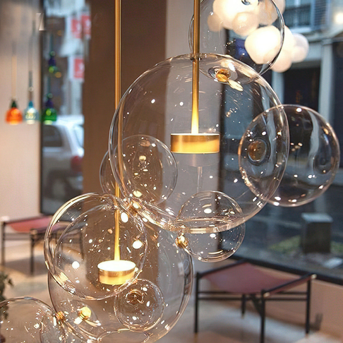 Murlamp Bubble Pendant Light - Modern Glass Ceiling Lamp for Living Room, Bedroom, Dining Room - Elegant Hanging Light Fixture for Home Decor and Interior Design