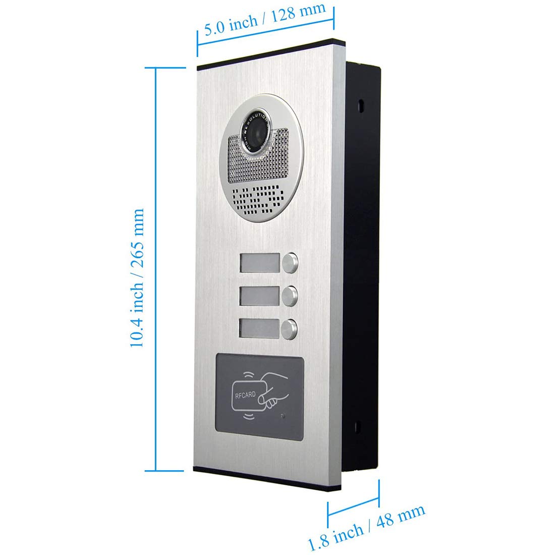 3 Units Apartment Video Intercom System - 7 Inch Wired Video Doorbell with IR Camera, ID Keyfob Unlock & Monitoring | 3-Monitor Home Security for Apartments, Condos & Gated Communities | Indoor/Outdoor Use