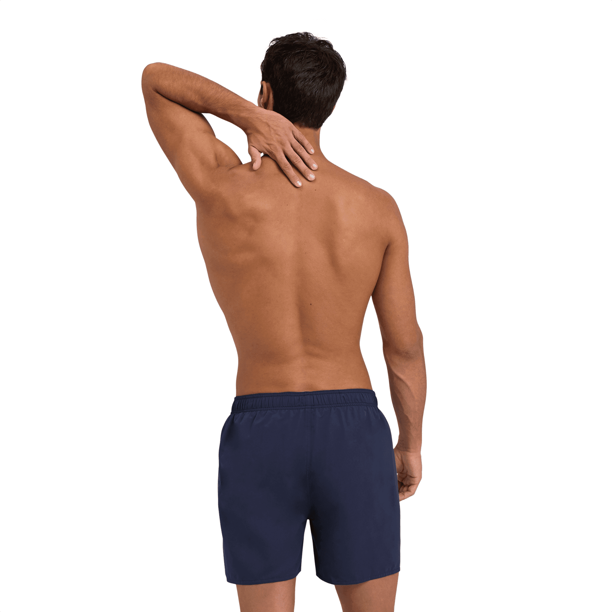 Arena Fundamentals Logo Men's Swim Trunks - Quick Dry Beach Shorts for Swimming, Surfing & Vacation - Navy/Turquoise