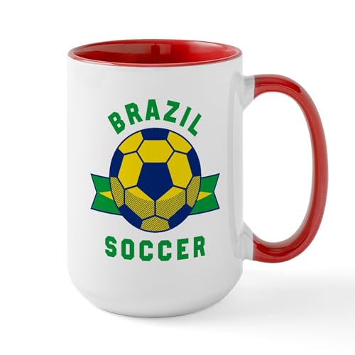 White/Red Inside - Brazil Soccer Mugs