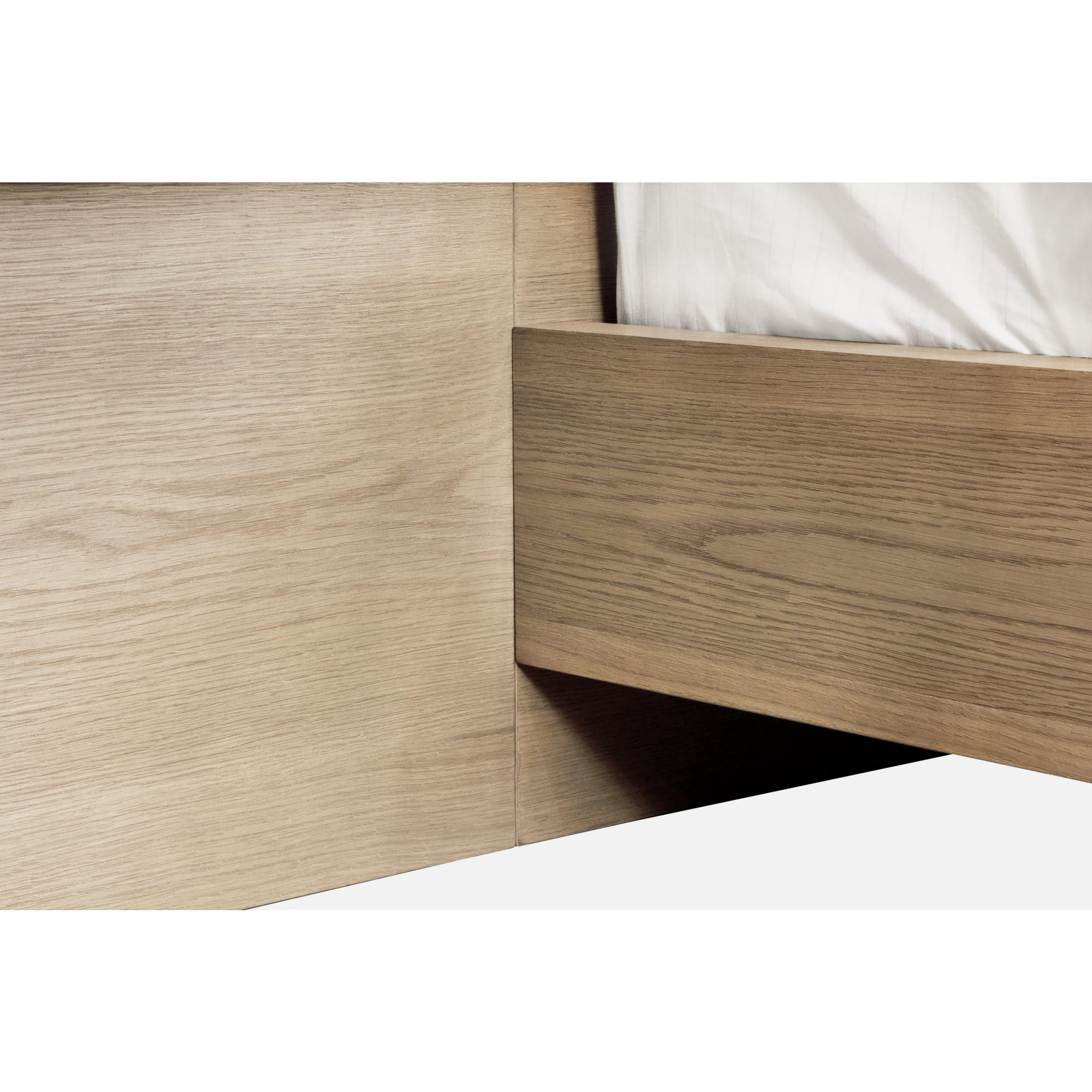 Coastal Modern Live Edge Wall Bed with Floating Nightstands in Bisque - Space-Saving Murphy Bed for Small Apartments, Guest Rooms & Beach Houses