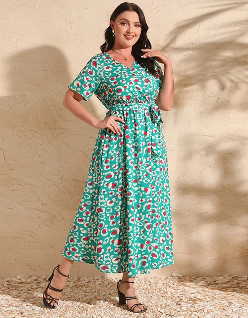 Flowy Chiffon Dress for Women - Lightweight Summer Maxi Dress with V-Neck & Flutter Sleeves - Perfect for Beach Vacations, Weddings & Date Nights