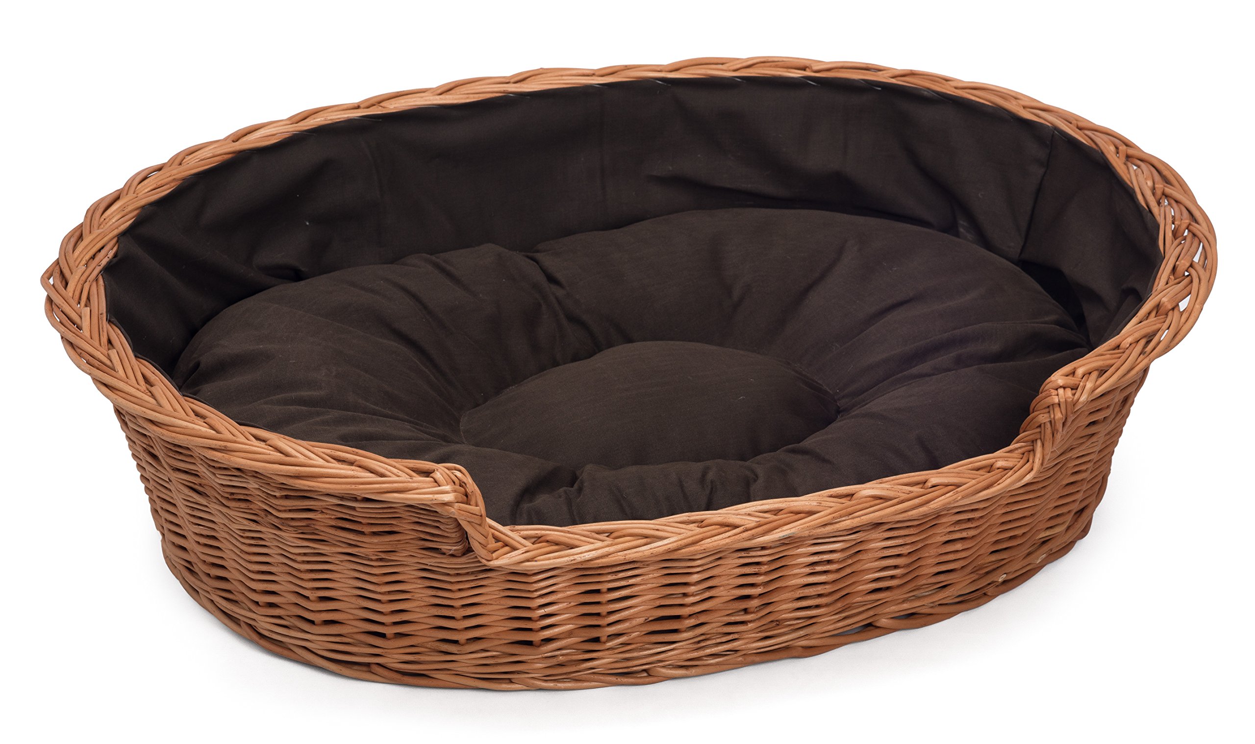 Premium Small Dark Dog Bed Basket - Cozy Pet Bed for Small Dogs - Perfect for Home, Crate & Travel Use