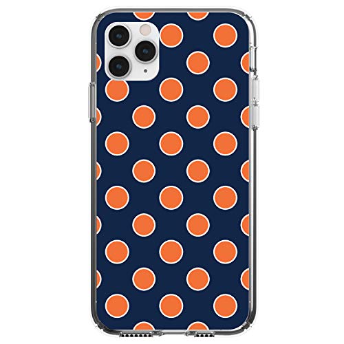 Navy Orange White Polka Dots On Clear Case